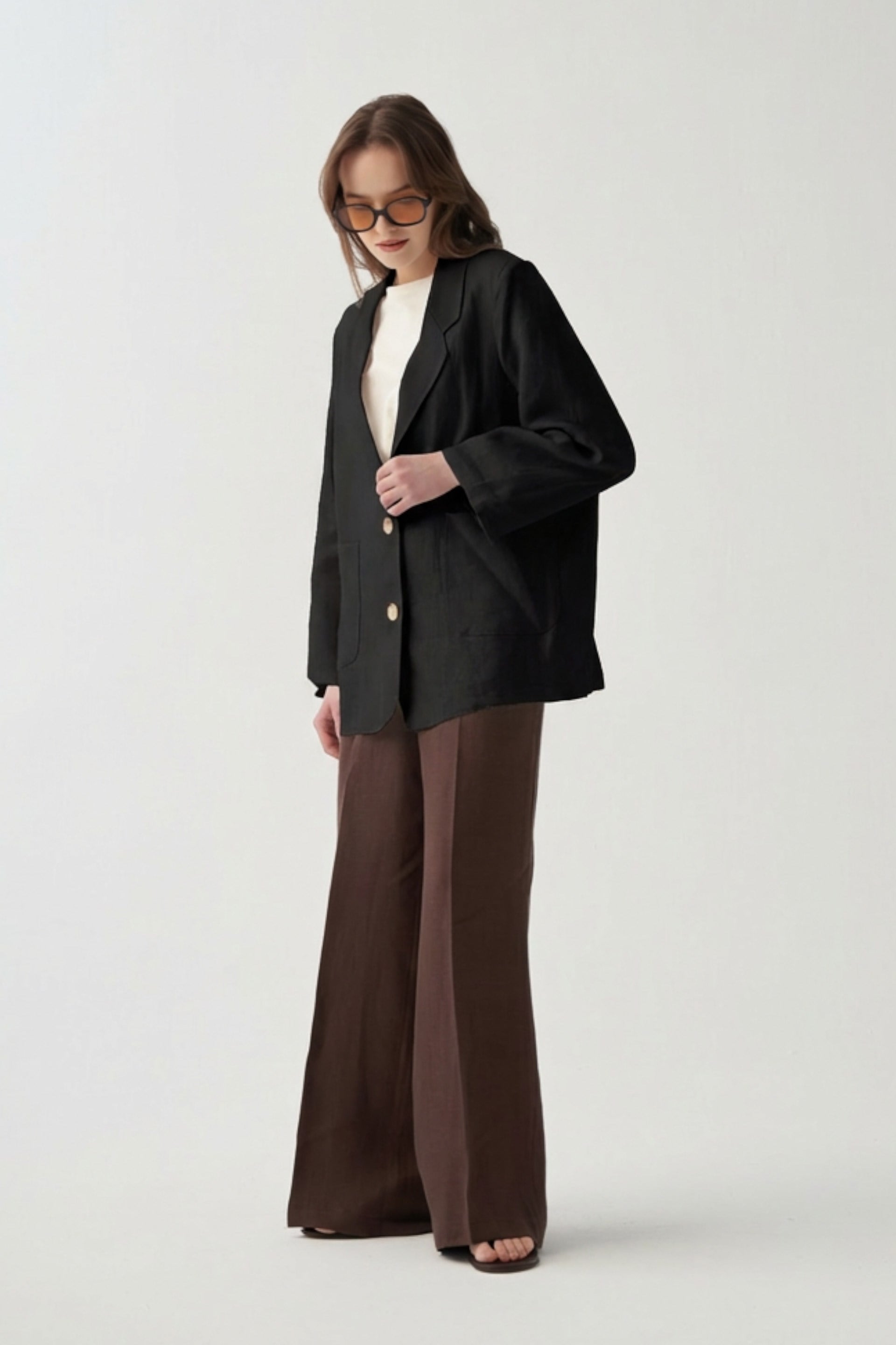 ALLDAY Siyah-Keten Blazer Ceket