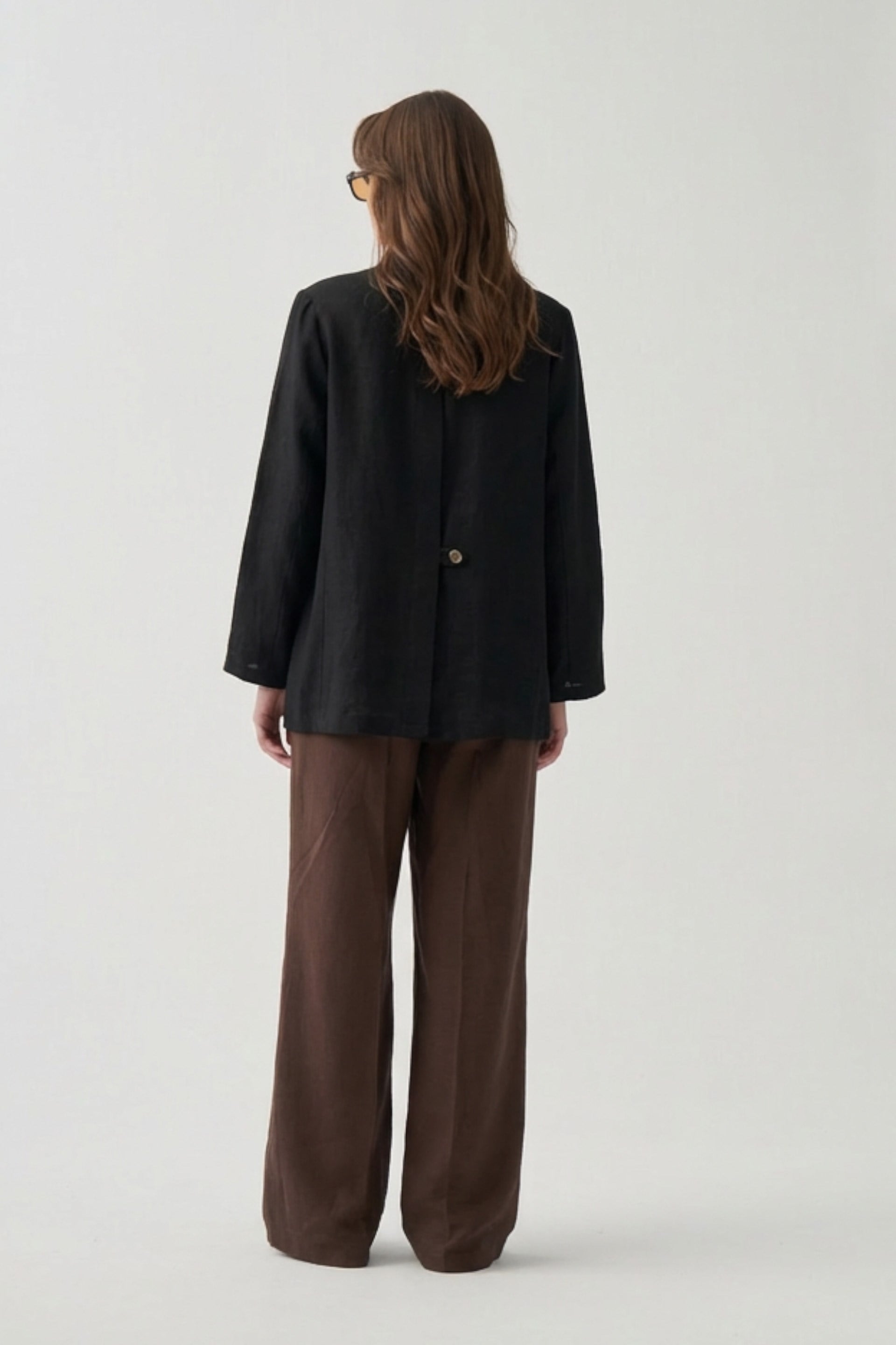 ALLDAY Siyah-Keten Blazer Ceket görsel 3