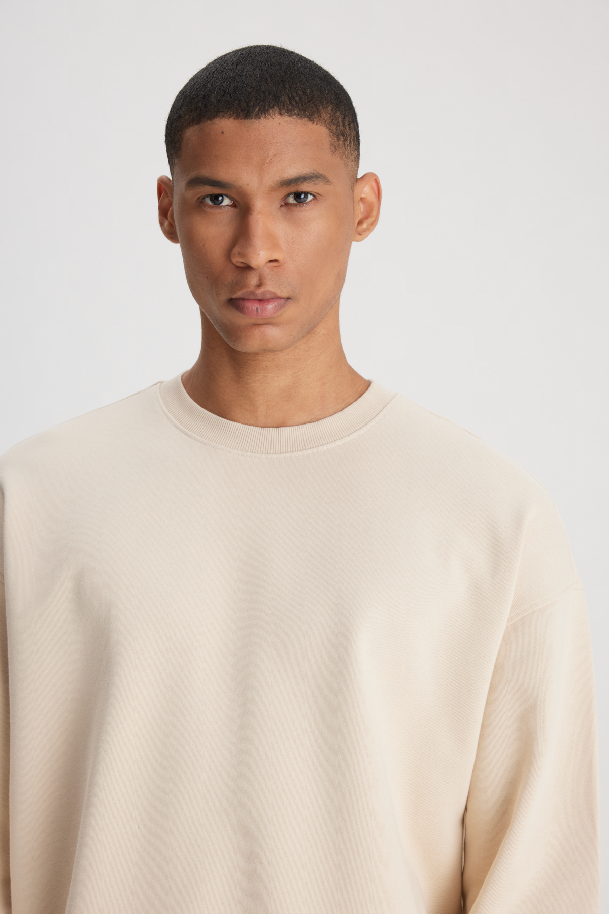 Lee Loose Fit Bisiklet Yaka %100 Pamuk Ekru Sweatshirt görsel 3