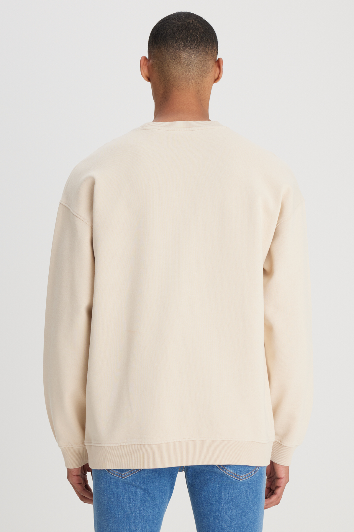 Lee Loose Fit Bisiklet Yaka %100 Pamuk Ekru Sweatshirt görsel 5