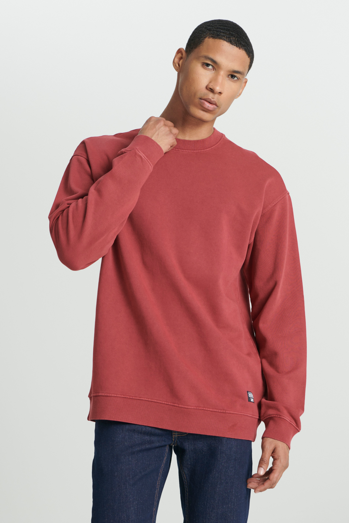 Lee Loose Fit Bisiklet Yaka %100 Pamuk Gül Kurusu Sweatshirt görsel 2