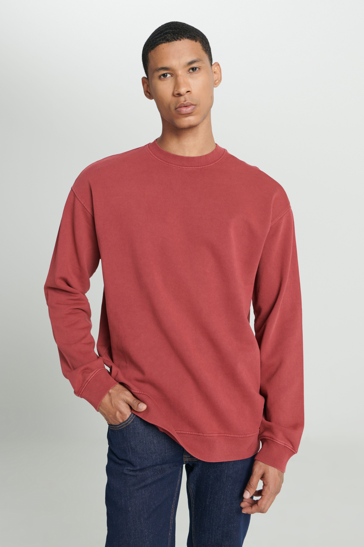 Lee Loose Fit Bisiklet Yaka %100 Pamuk Gül Kurusu Sweatshirt görsel 3