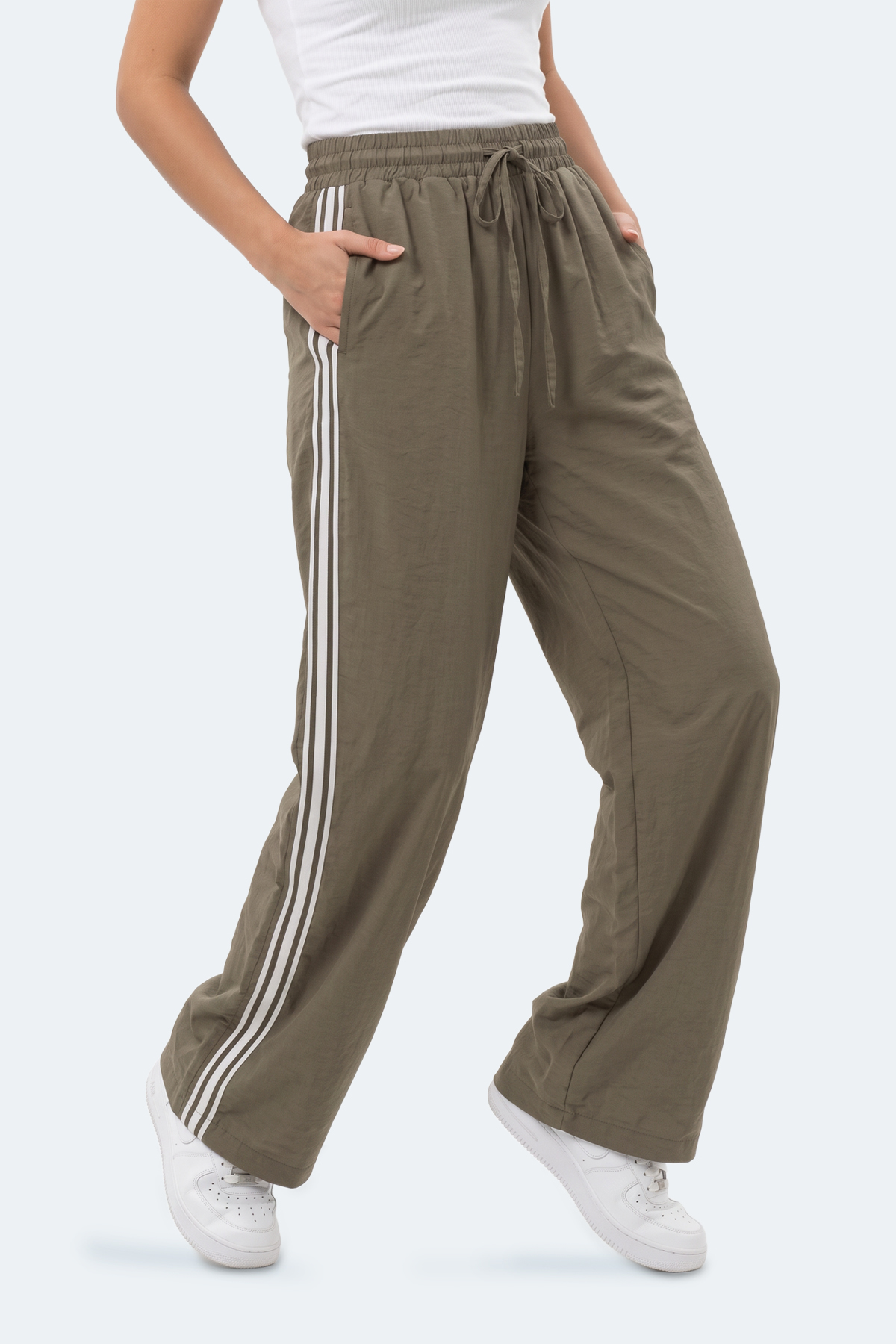 SLAZENGER STARLIGHT IN Kadın Bol Paça Haki Eşofman Altı görsel 7