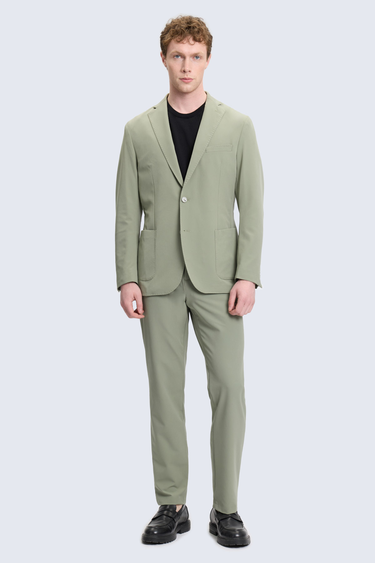 Hatemoğlu Yeşil Slim Fit Mono Yaka Casual Takım Elbise