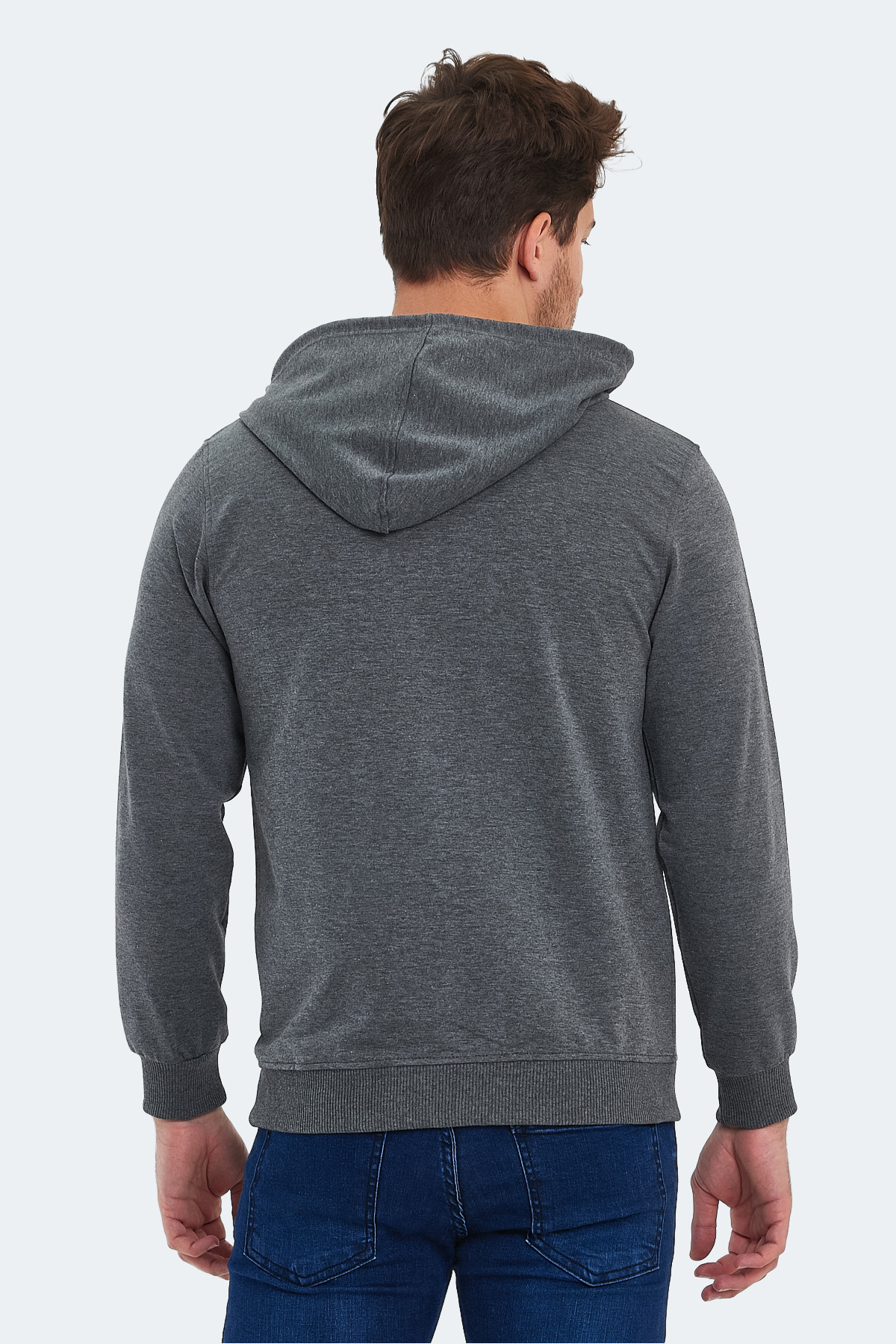 SLAZENGER ONCA Erkek Kapüşonlu Sweatshirt Hoodie Koyu Gri görsel 2