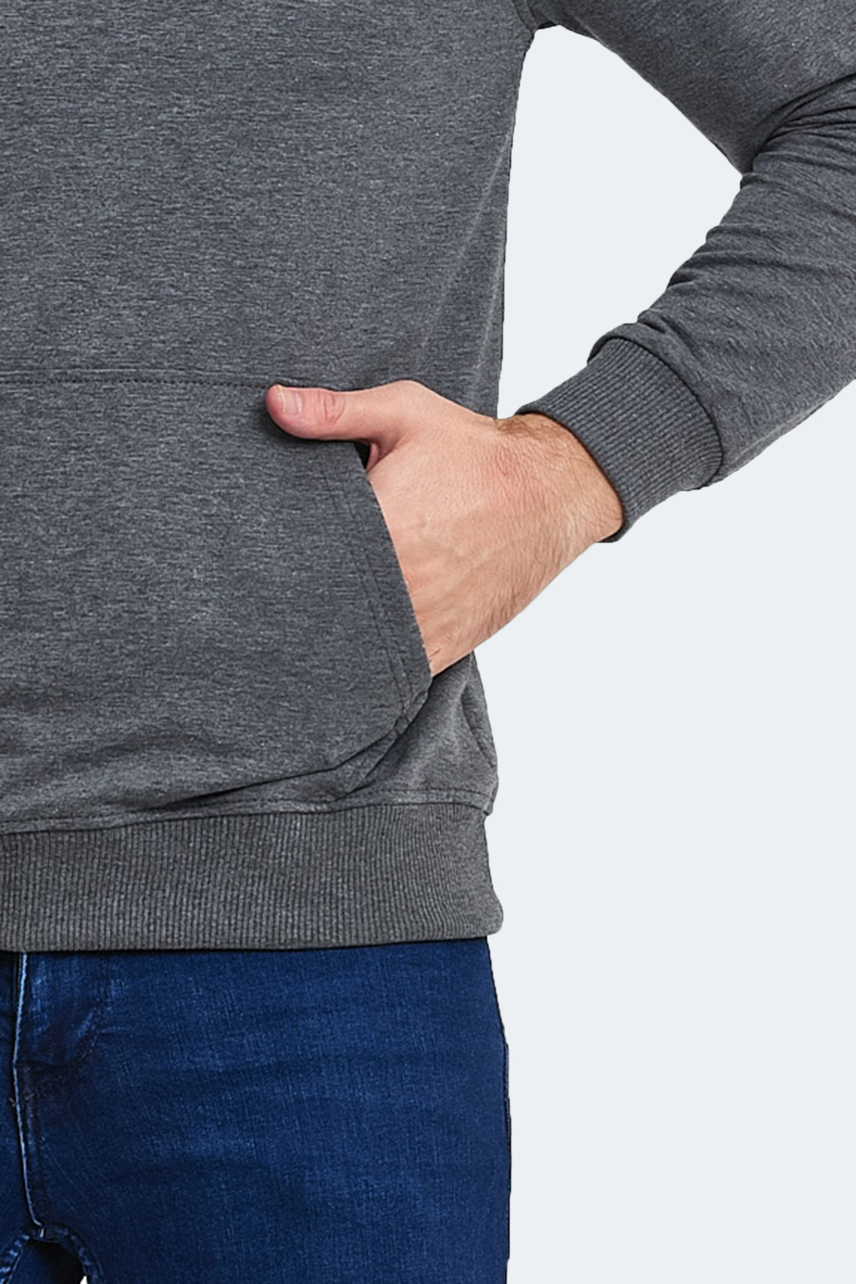 SLAZENGER ONCA Erkek Kapüşonlu Sweatshirt Hoodie Koyu Gri görsel 6