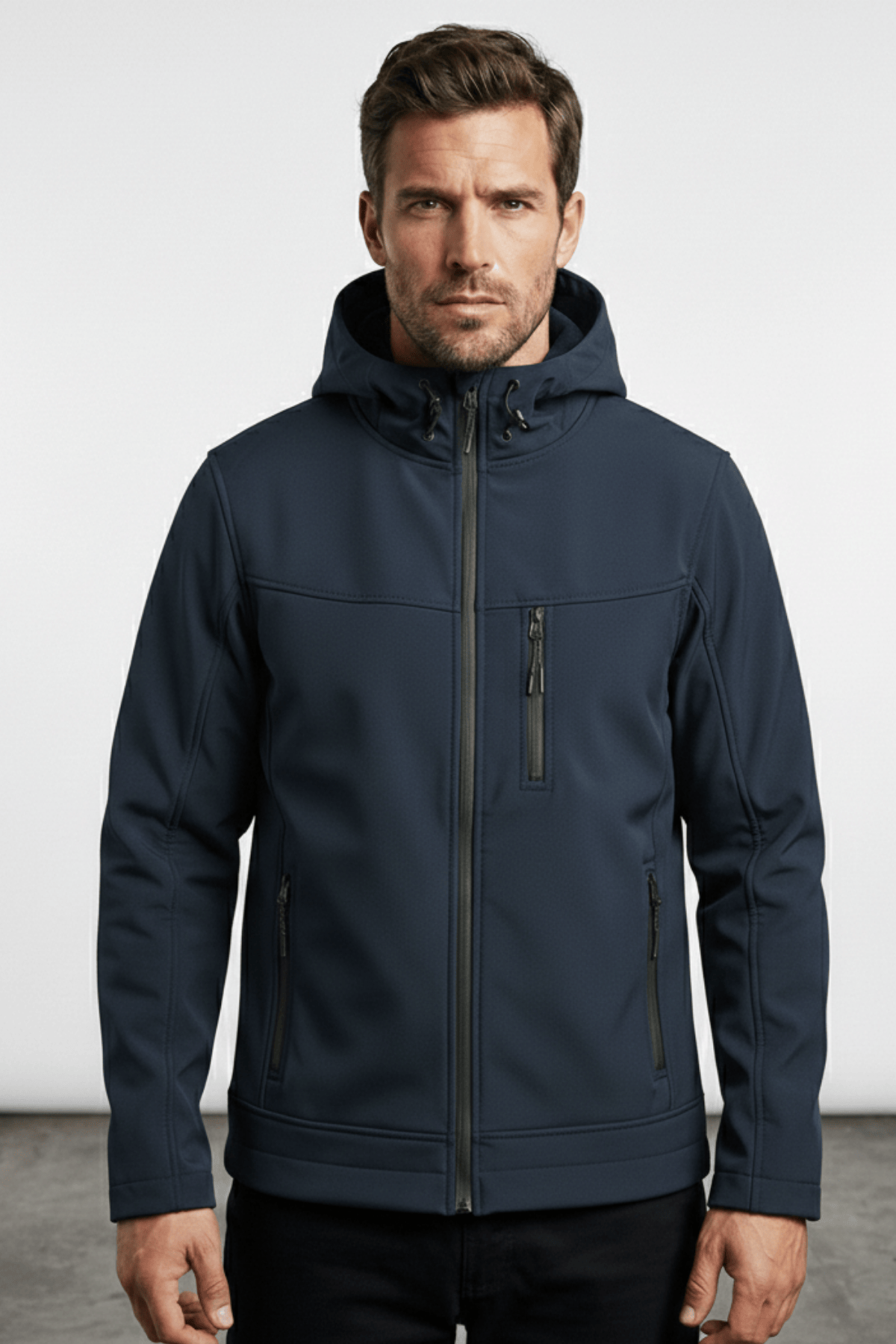 Genius Store Erkek Mont İçi Polarlı Softshell Mont Su ve Rüzgar Geçirmez Kapüşonlu Spor Mont