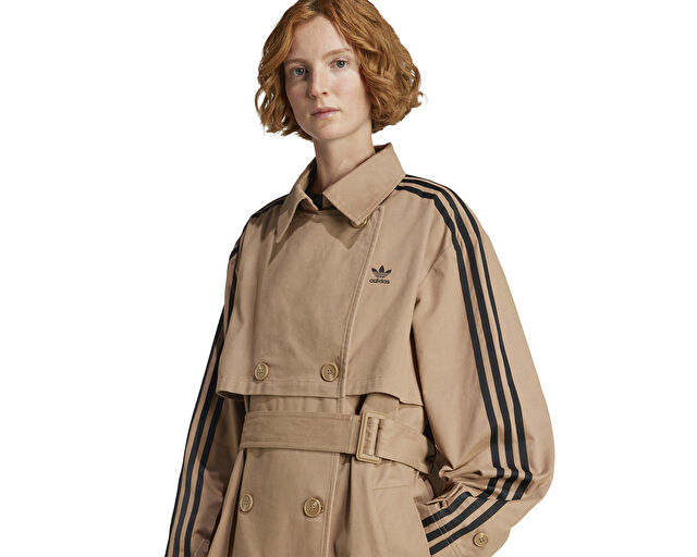 Adidas Tcoat Twill Kadın Günlük Ceket JW2663 Kahverengi görsel 4