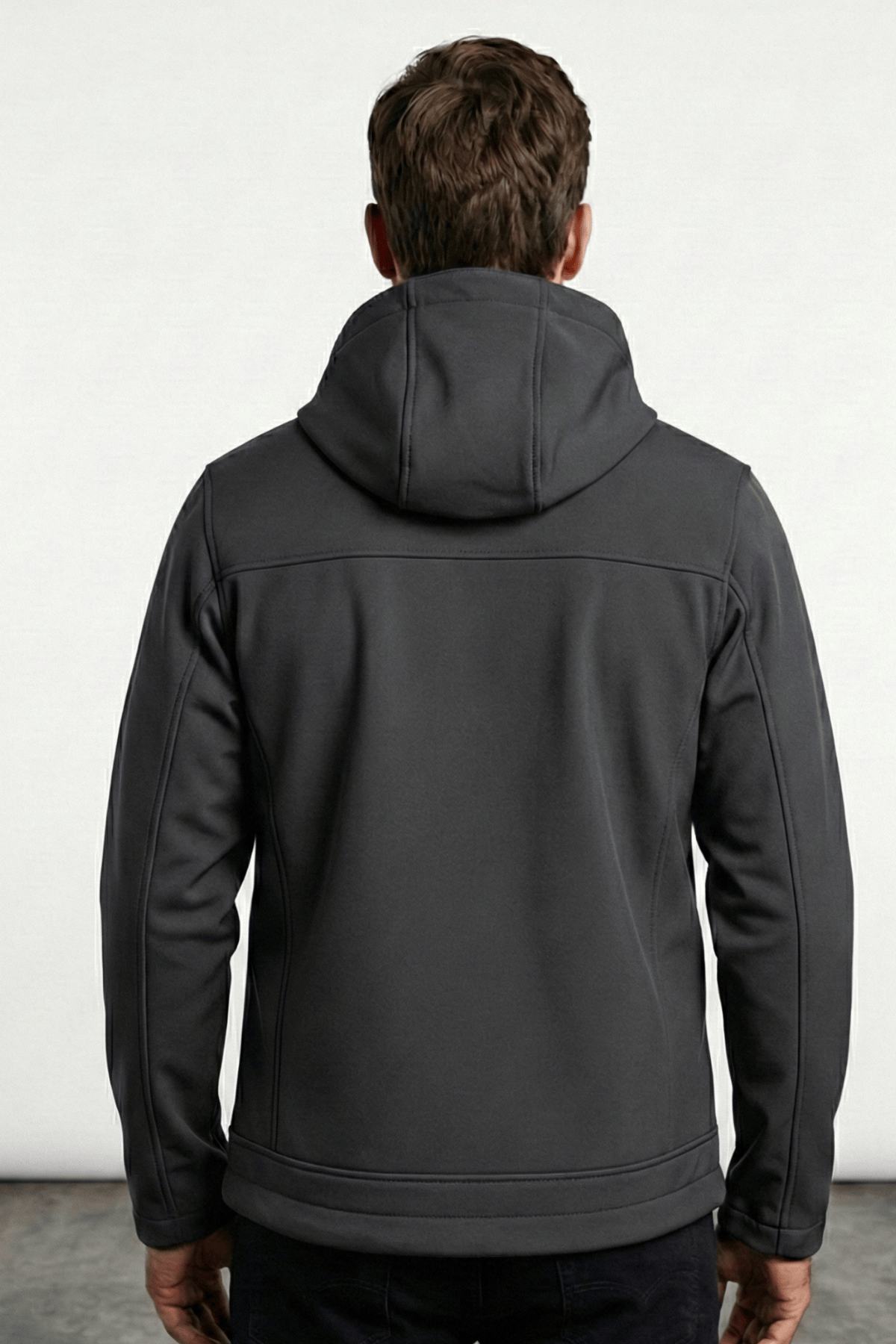 Genius Store Erkek Mont İçi Polarlı Softshell Mont Su ve Rüzgar Geçirmez Kapüşonlu Spor Mont görsel 3