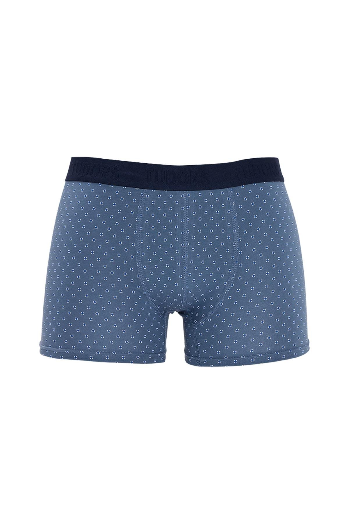 TUDORS Erkek 3 Lü Pamuk Elastanlı Esnek Kumaş Boxer görsel 4
