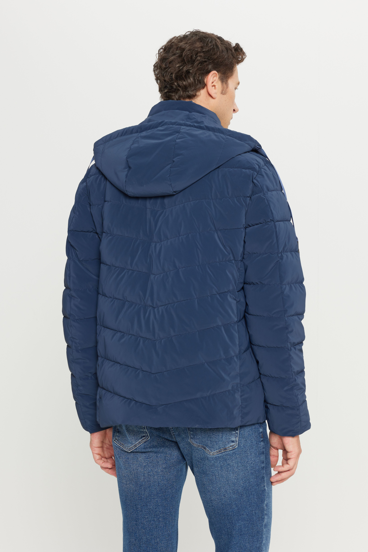 AC&Co / Altınyıldız Classics Erkek Lacivert Standart Fit Normal Kesim Kapüşonlu Yan Cepli görsel 6