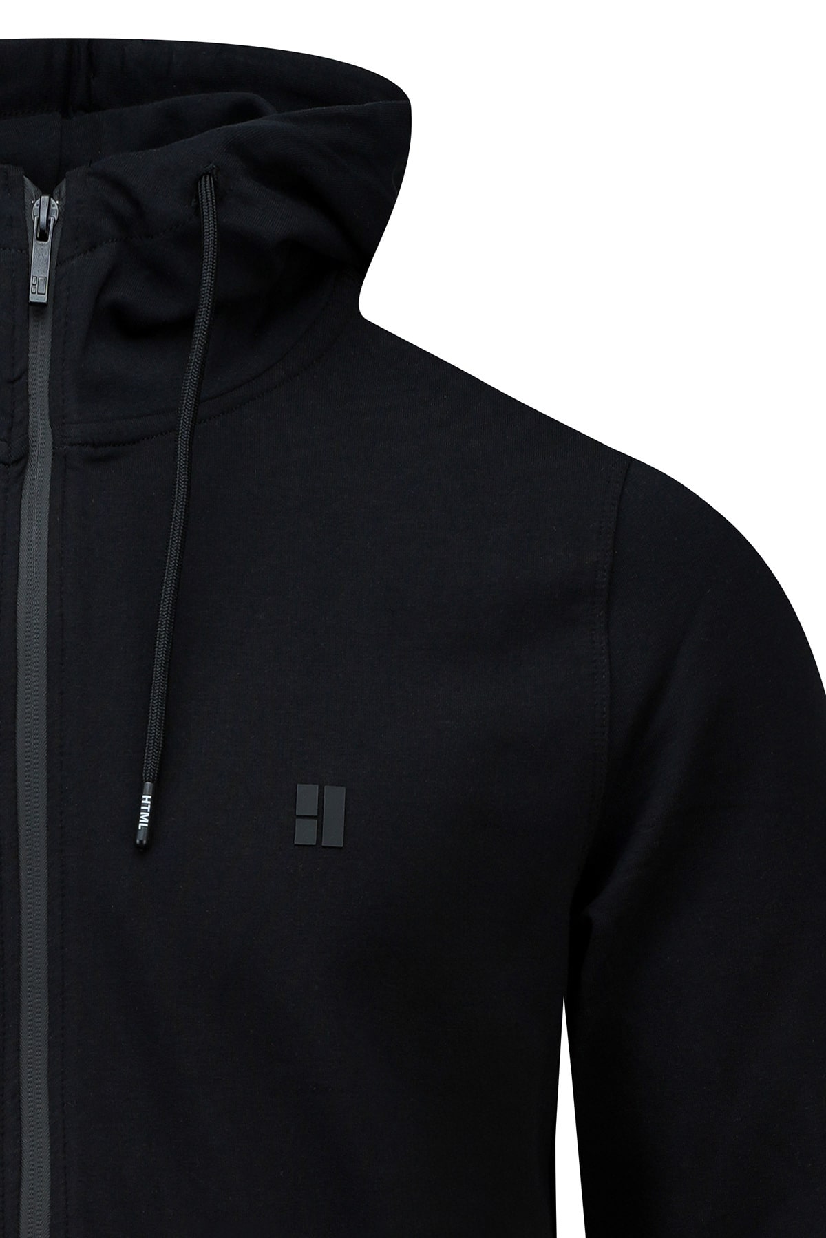 Hatemoğlu Siyah Regular Fit Pamuklu Kapüşonlu Sweatshirt görsel 2