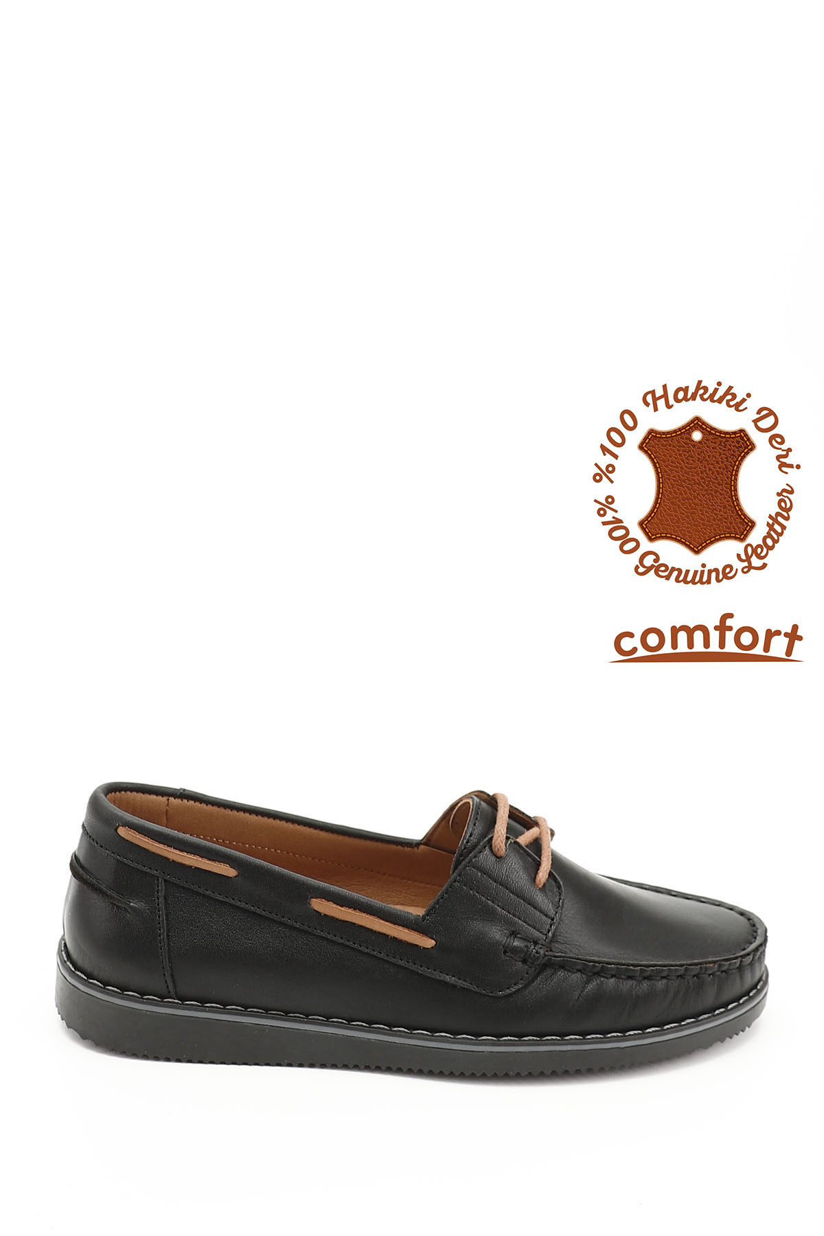 GÖNDERİ(R) Kadın ZÜMRÜT-SİYAH Bağcıklı Hakiki Deri Comfort Ayakkabı