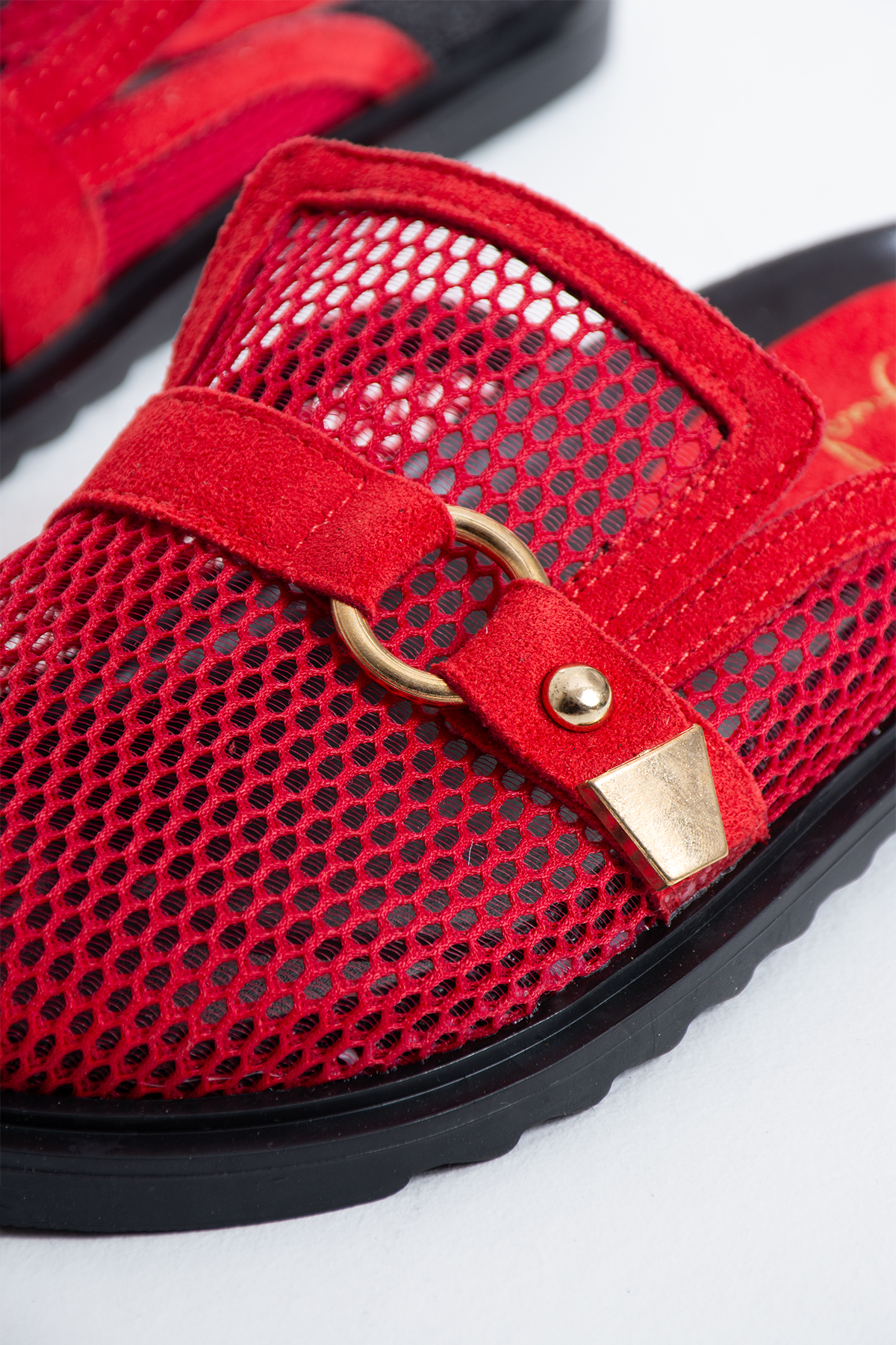 DUXAL SHOES Skye Siyah File Detaylı Tokalı Kadın Terlik Konfor Taban Günlük Sandalet görsel 5
