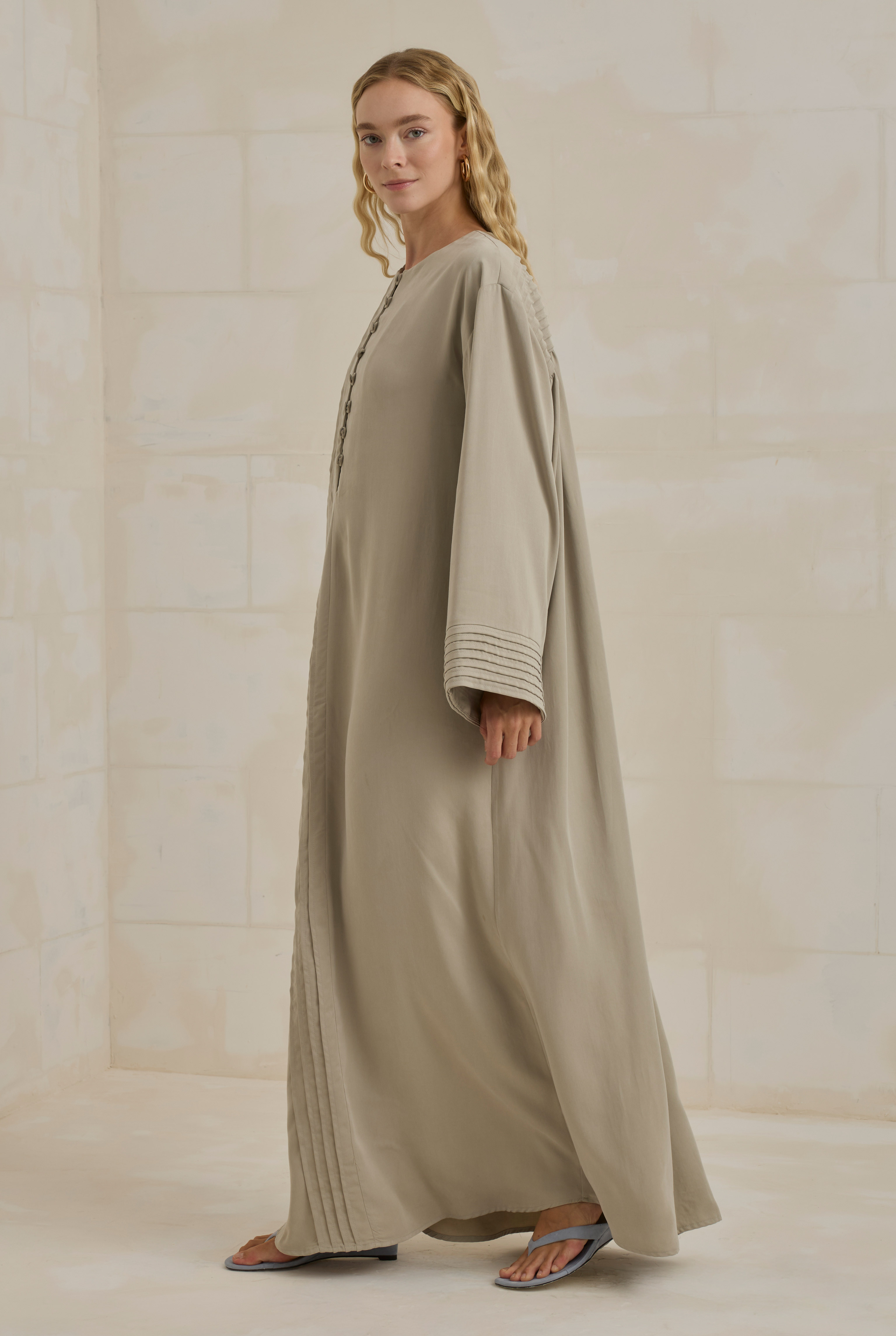 HE-QA Nervürlü Liyosel Abaya Taş görsel 2
