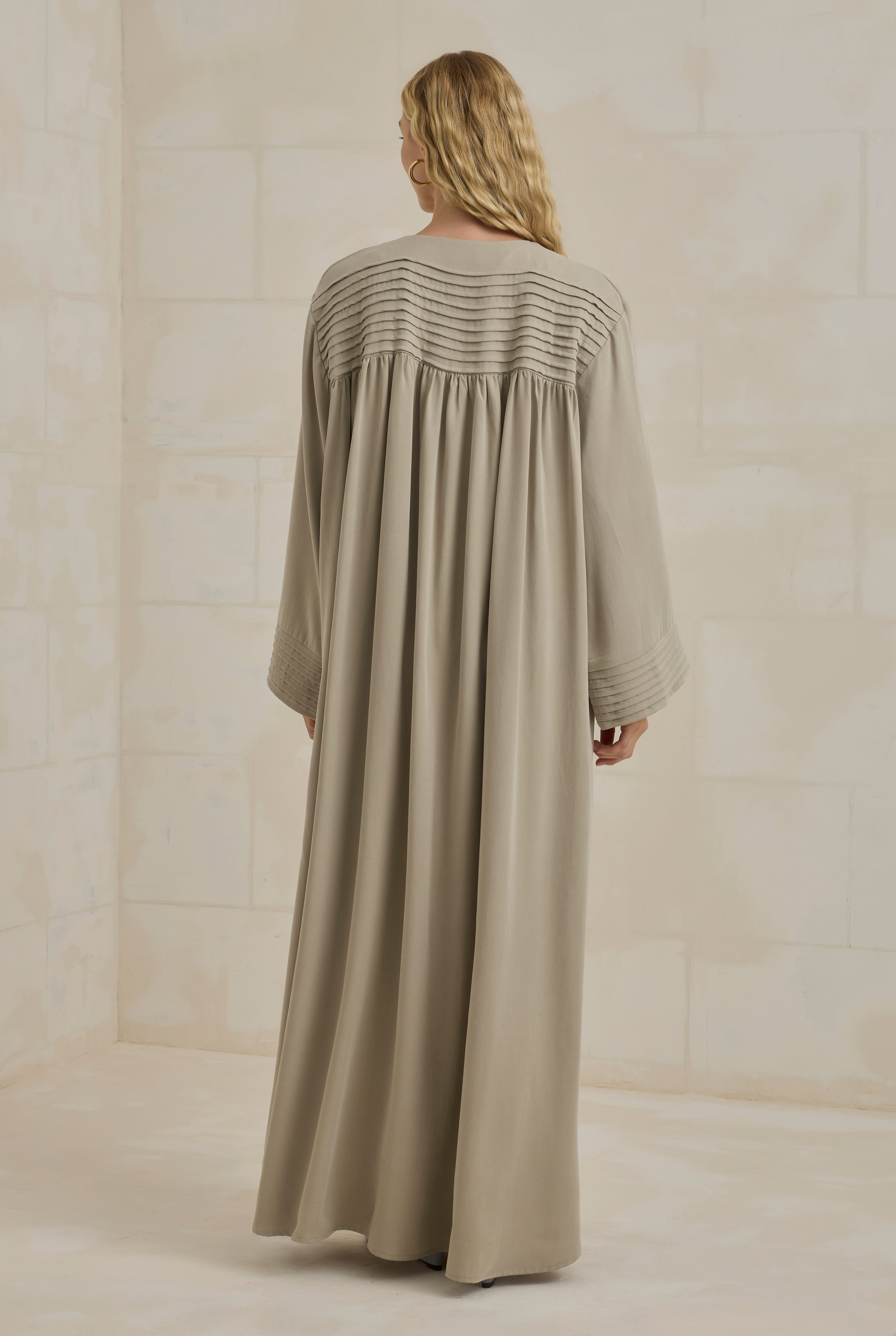 HE-QA Nervürlü Liyosel Abaya Taş görsel 4