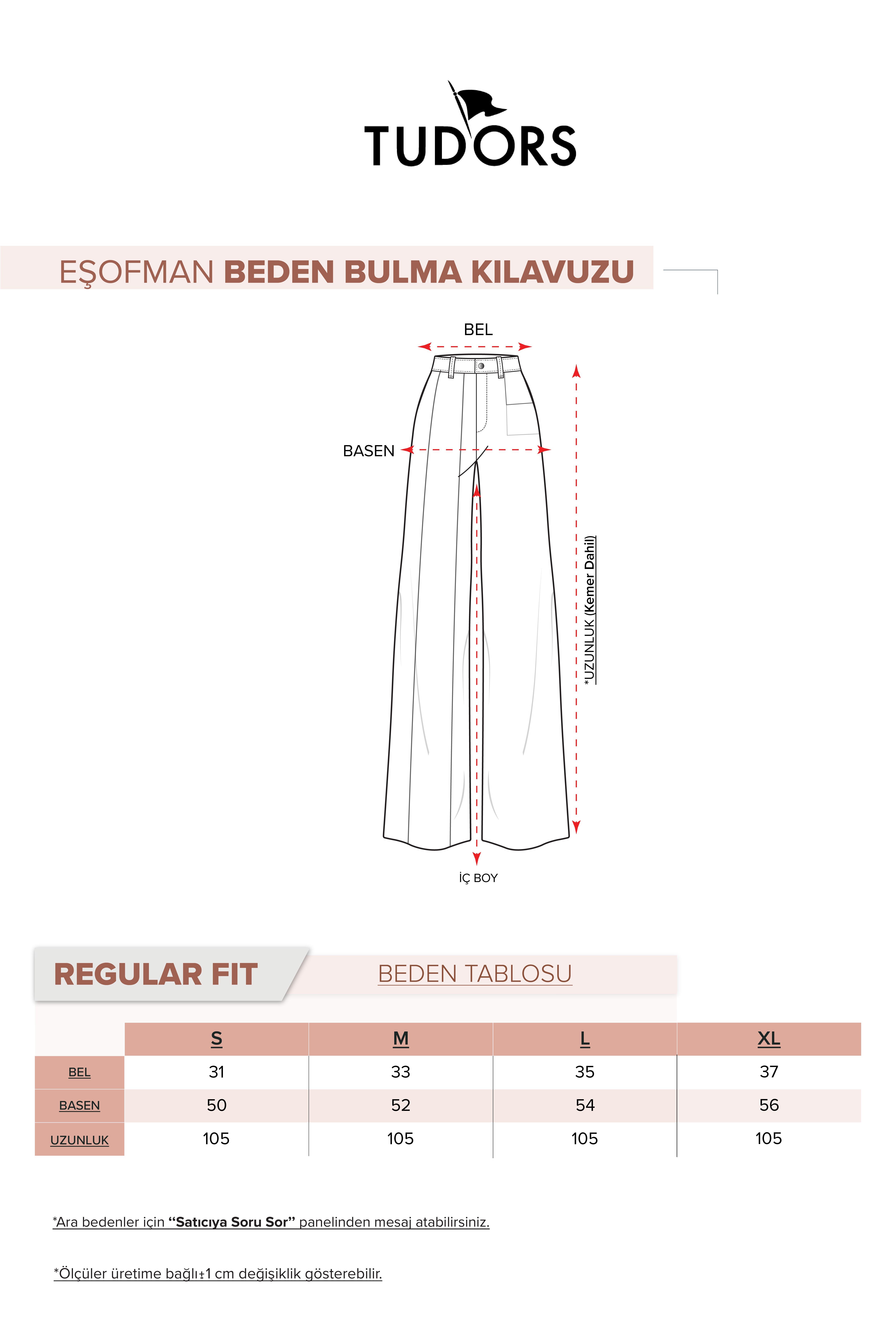 TUDORS Kadın Relax Fit Rahat Kesim Modal Kumaş Yüksel Bel Geniş Paça Lacivert Pantolon görsel 8