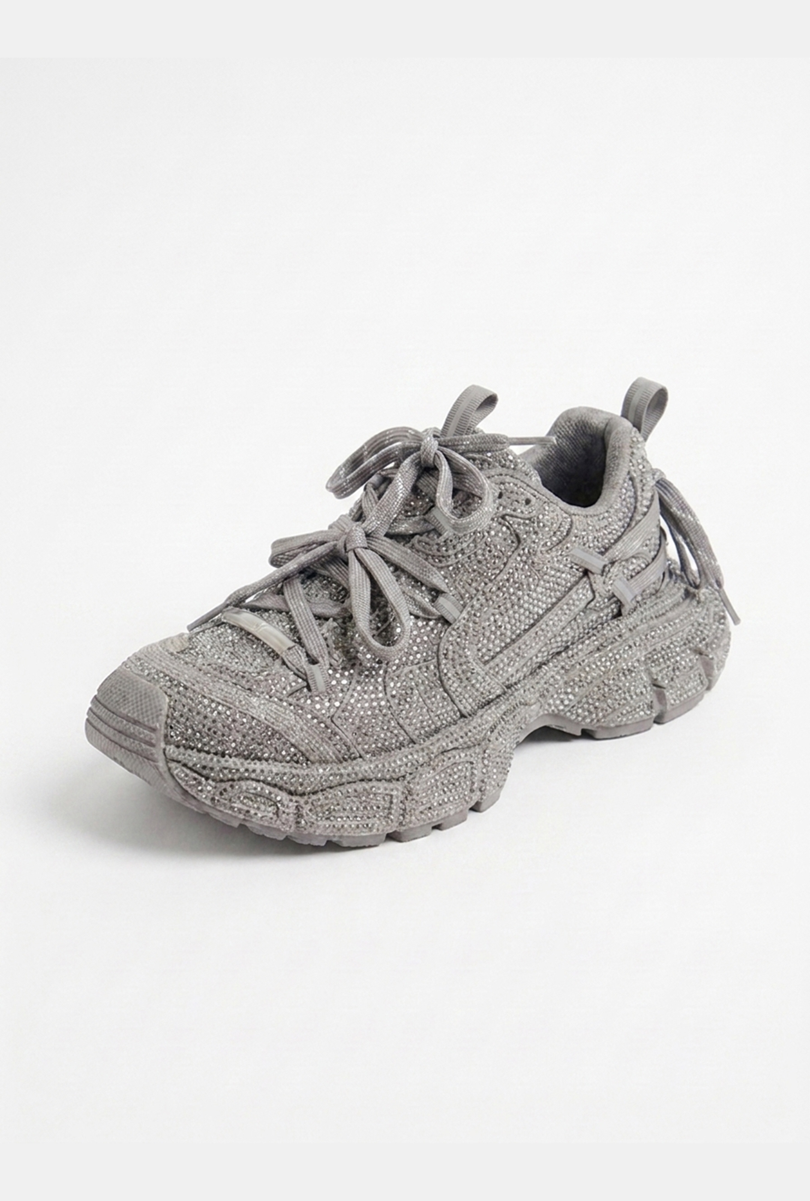 It's Basic Kadın Silver T11 İthal Işıltılı Taş Kaplama Özel Tasarım Sneaker Ayakkabı