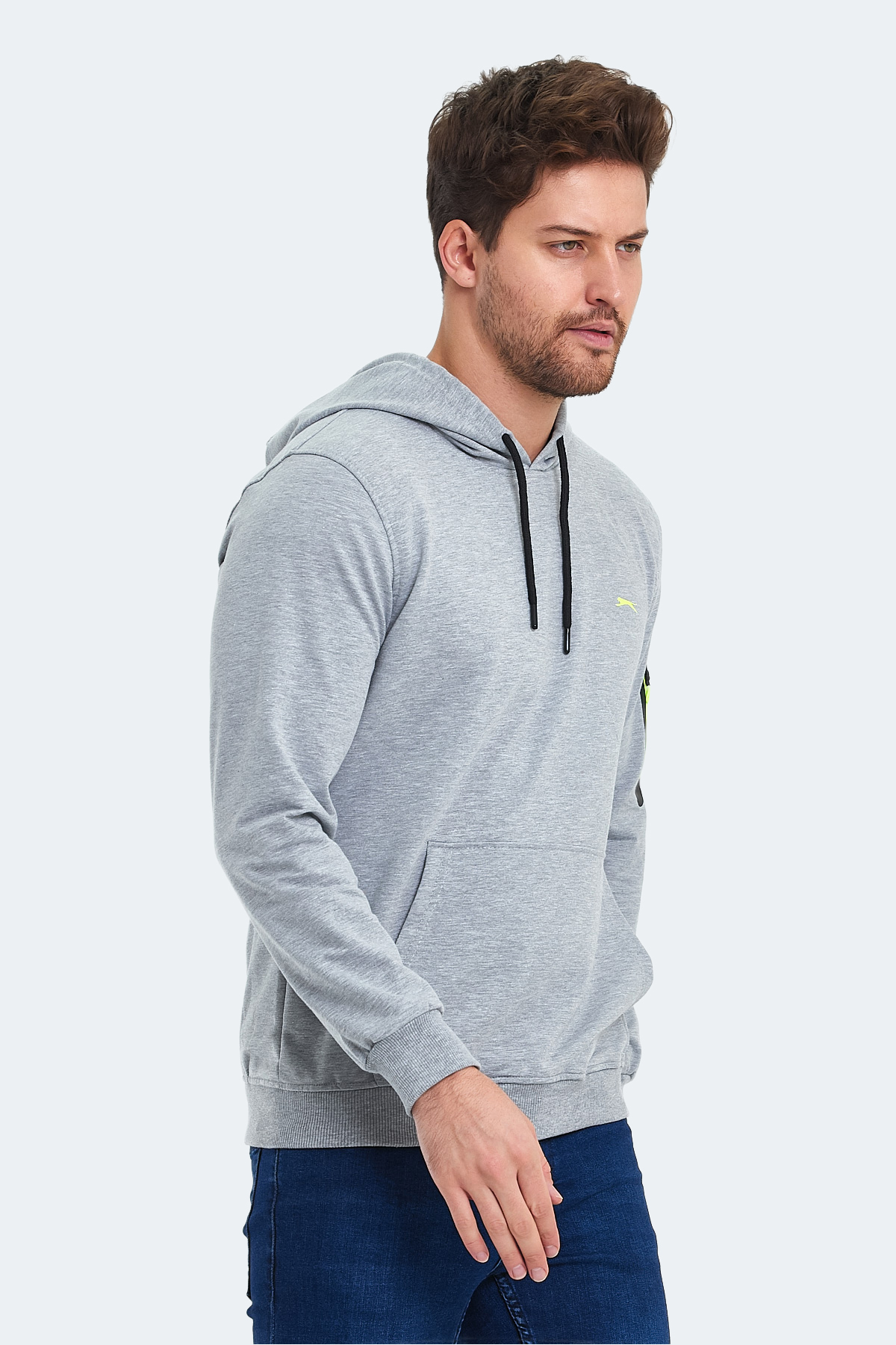 SLAZENGER OZZY Erkek Kapüşonlu Sweatshirt Hoodie Gri görsel 3