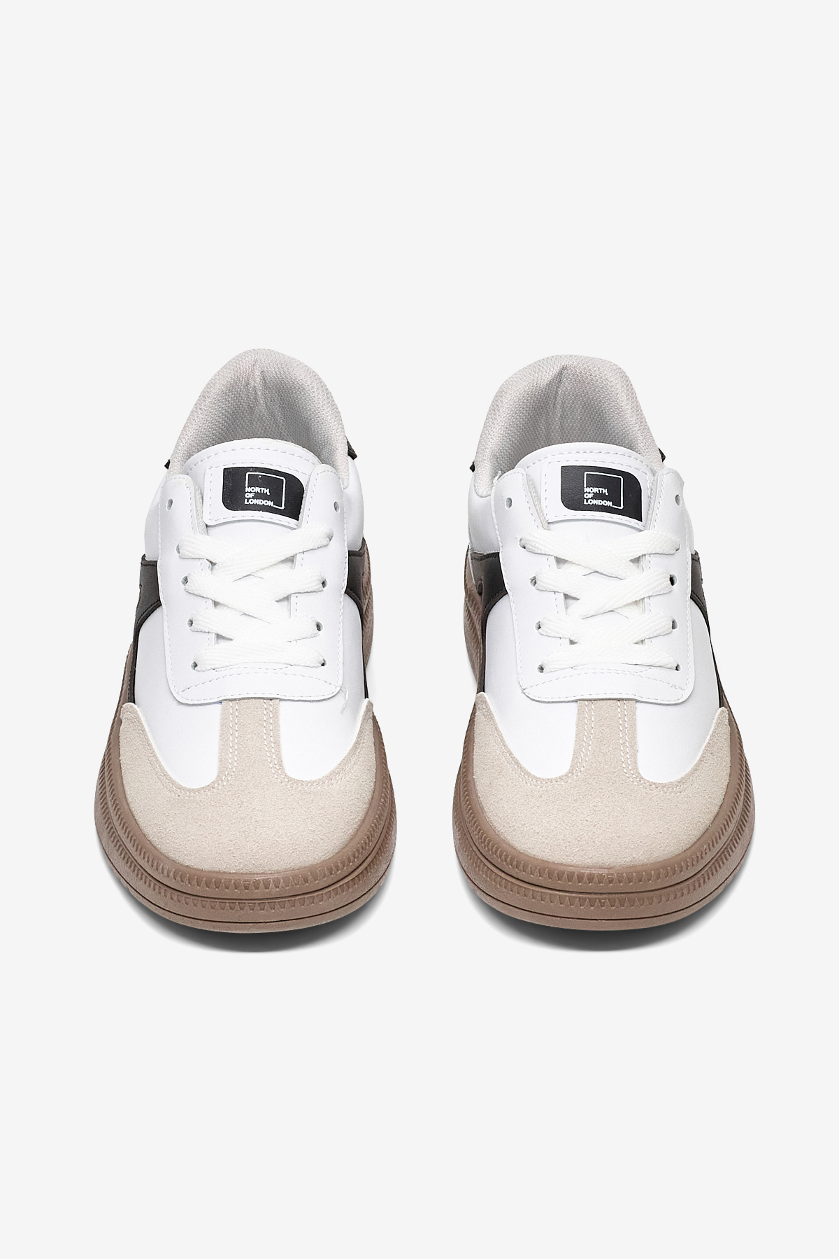 TONNY BLACK Kadın Beyaz Siyah Rahat Kalıp Kauçuk Taban Bağcıklı Sneaker görsel 4