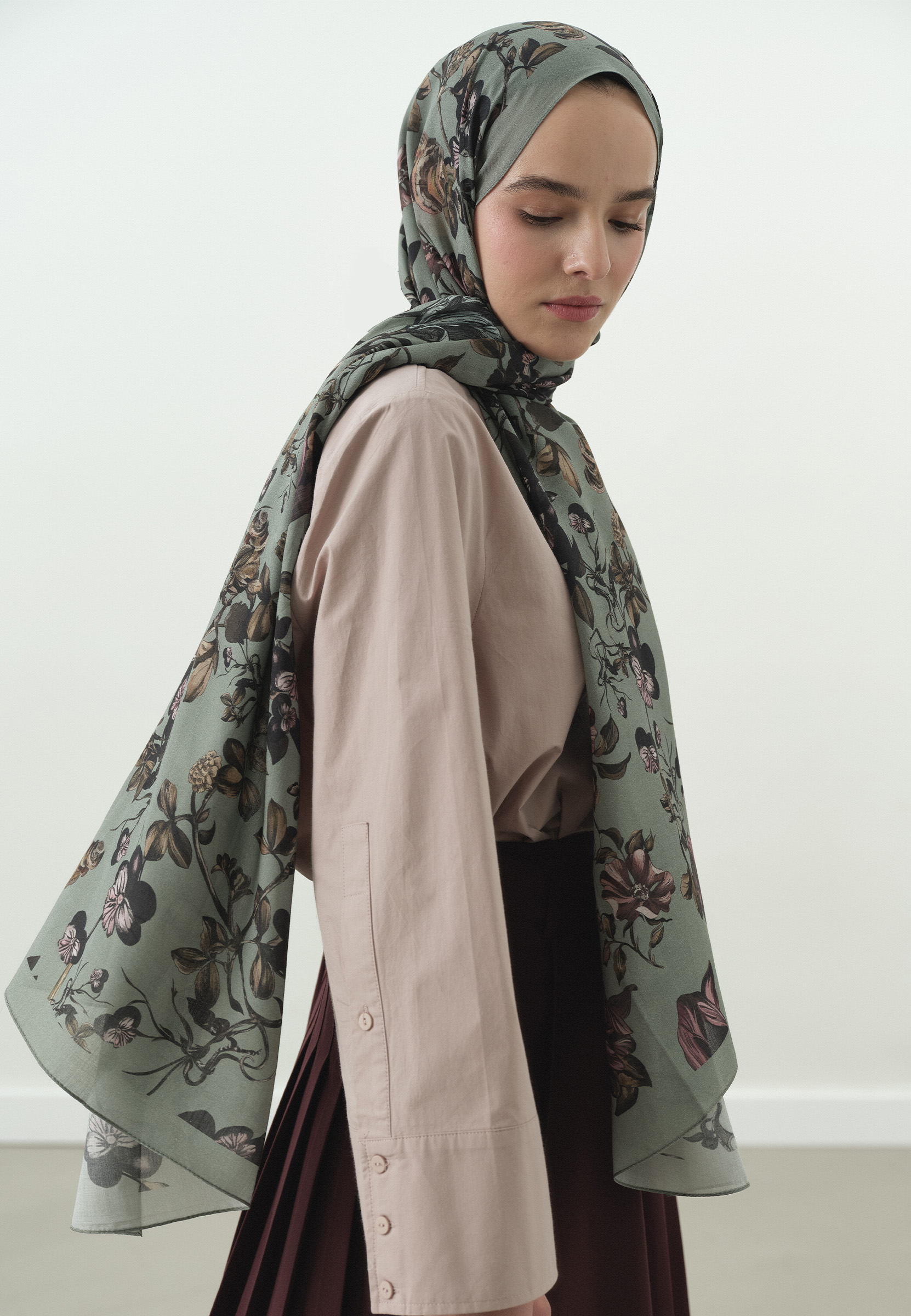 Fresh Scarfs Gisele Desenli Pamuk Viskon Şal Deniz Köpüğü