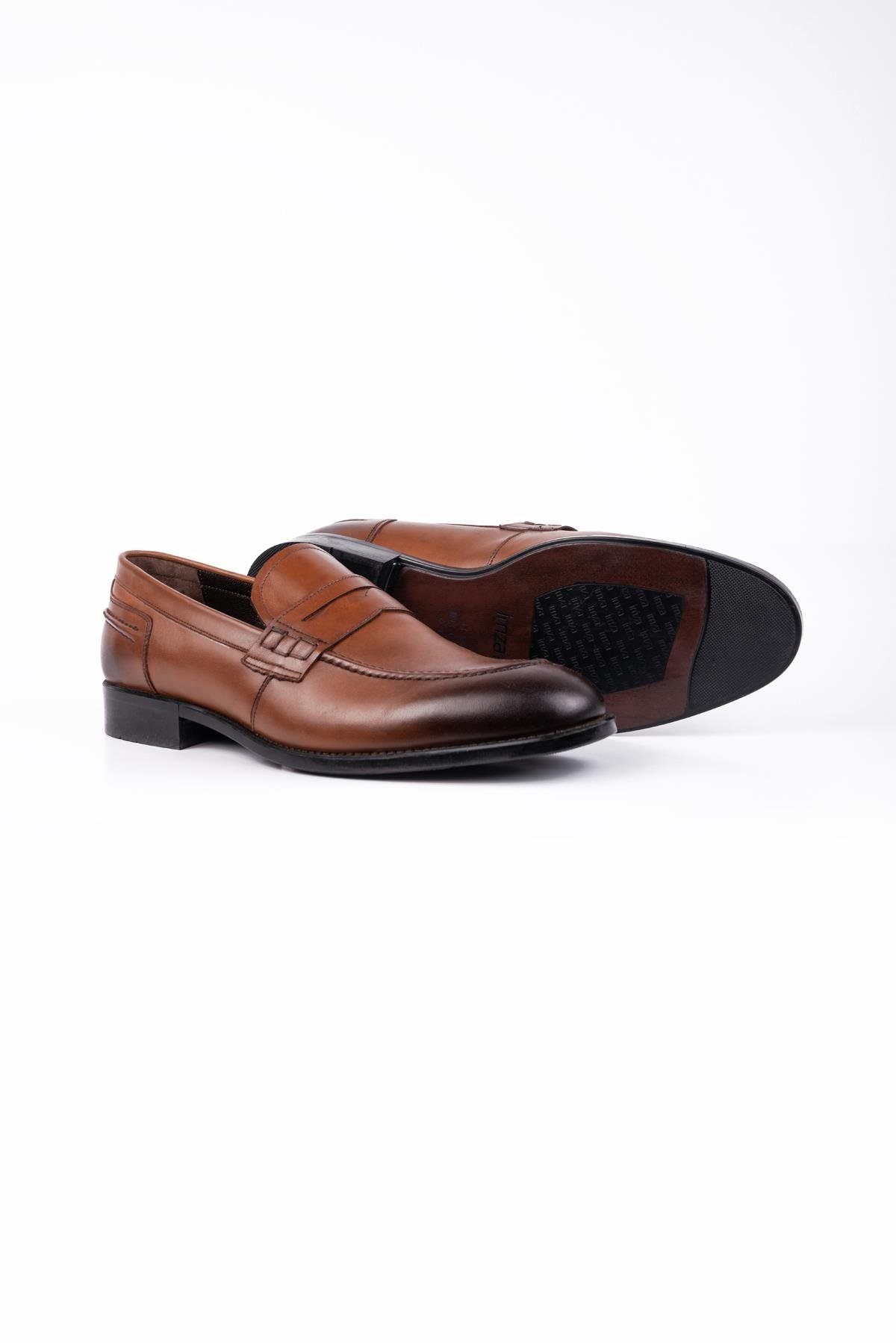 İMZA Taba %100 Deri Analin Bağcıksız Classic Ayakkabı 1033245167 görsel 3