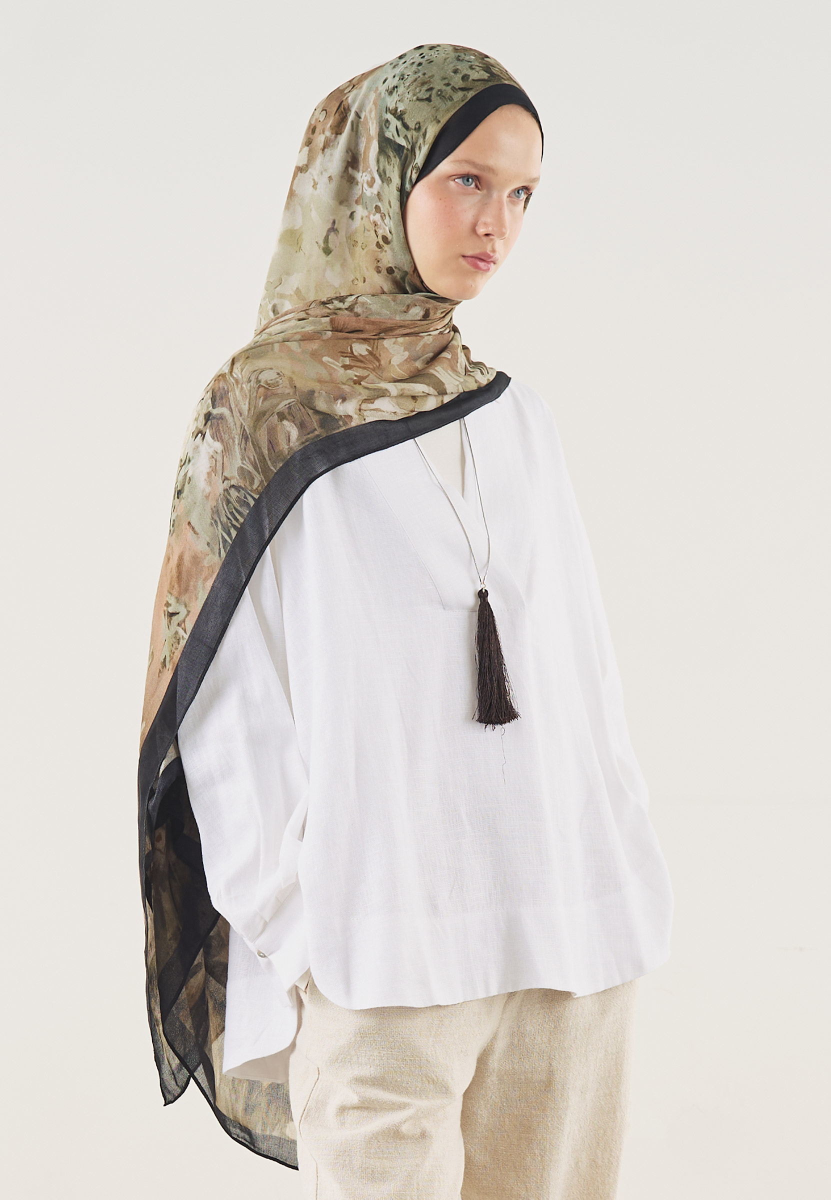 Fresh Scarfs Soft Dream Desen Soft Viskon Şal Siyah