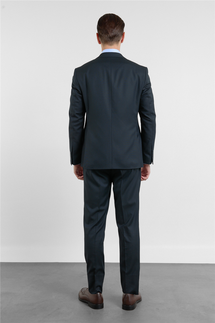 İMZA Lacivert Mono Yaka Düz Desen 6 Drop Comfort Fit Esnek Bel Takım Elbise 1001260151 görsel 6