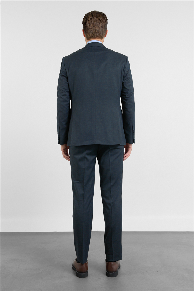İMZA Koyu Lacivert Mono Yaka Düz Desen 6 Drop Comfort Fit Esnek Bel Takım Elbise 1001260152 görsel 6