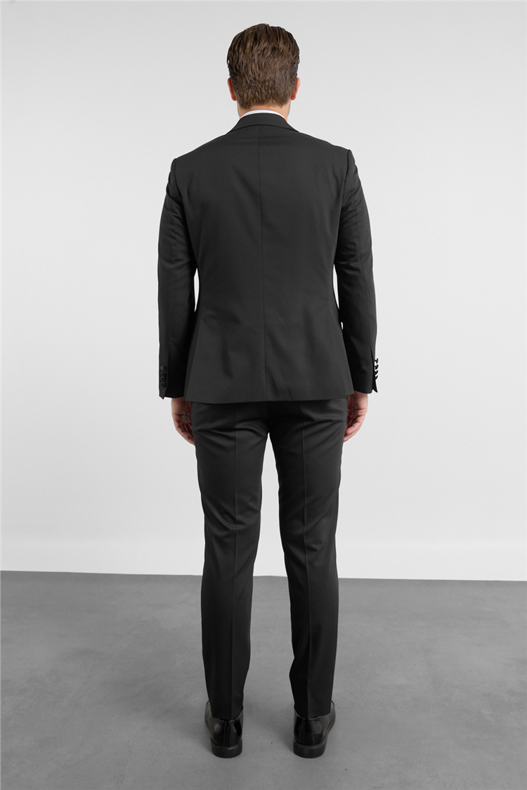İMZA Siyah Kılıç Yaka Düz Desen 6 Drop Slim Fit Esnek Takım Elbise 1001260203 görsel 5