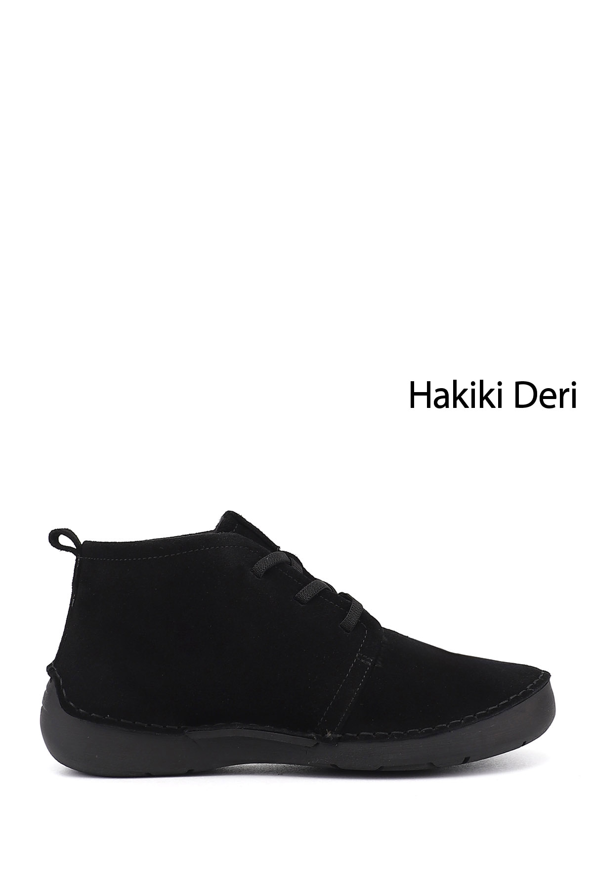GÖNDERİ(R) Kadın YENİ SİYAH Bağcıklı Hakiki Deri Comfort Bot