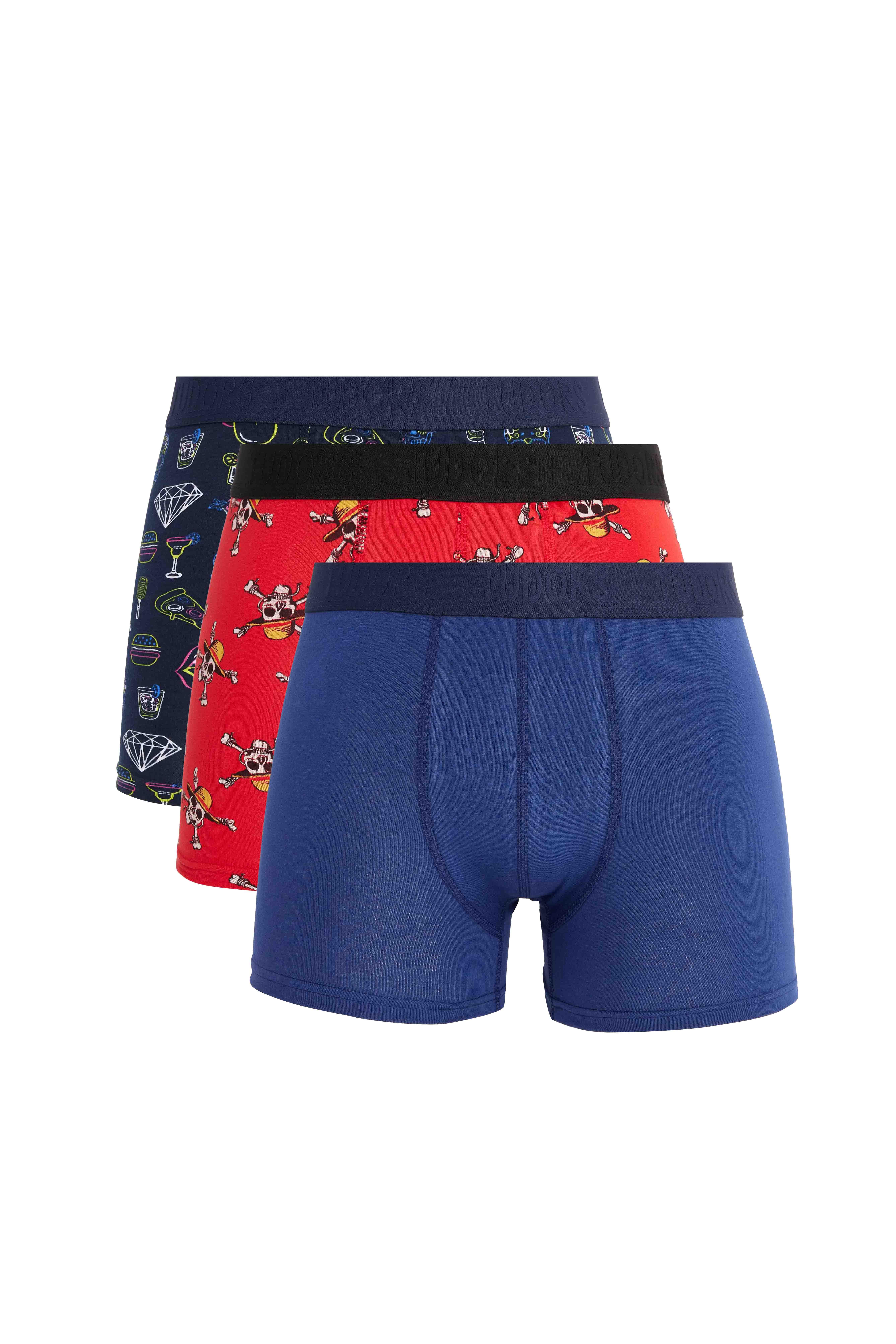 TUDORS Erkek 3 Lü Pamuk Elastanlı Esnek Kumaş Boxer