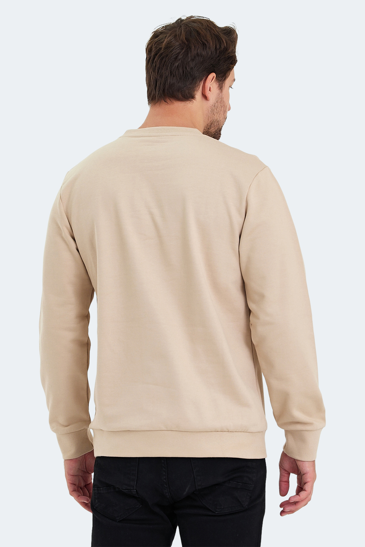 SLAZENGER KORAL Erkek %100 Pamuk Sweatshirt Bej görsel 2