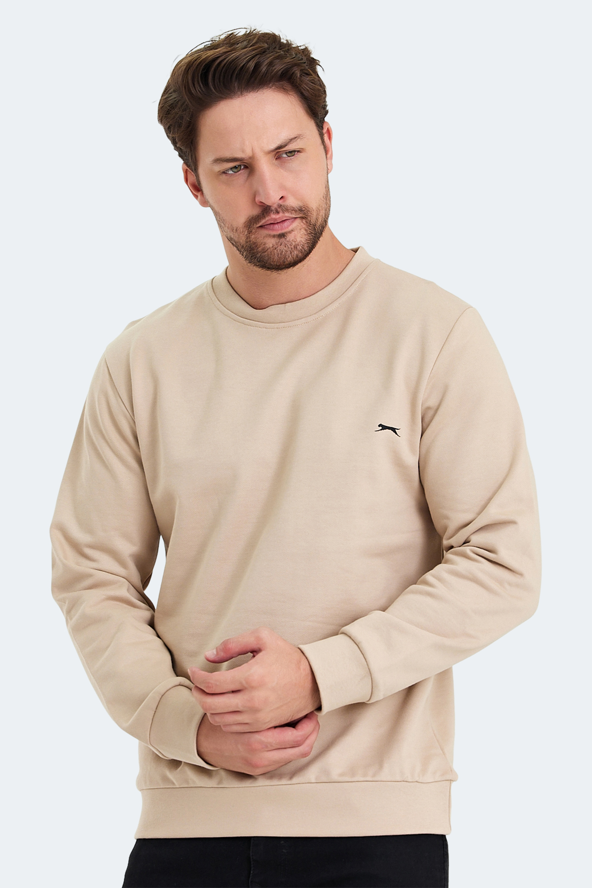 SLAZENGER KORAL Erkek %100 Pamuk Sweatshirt Bej görsel 3