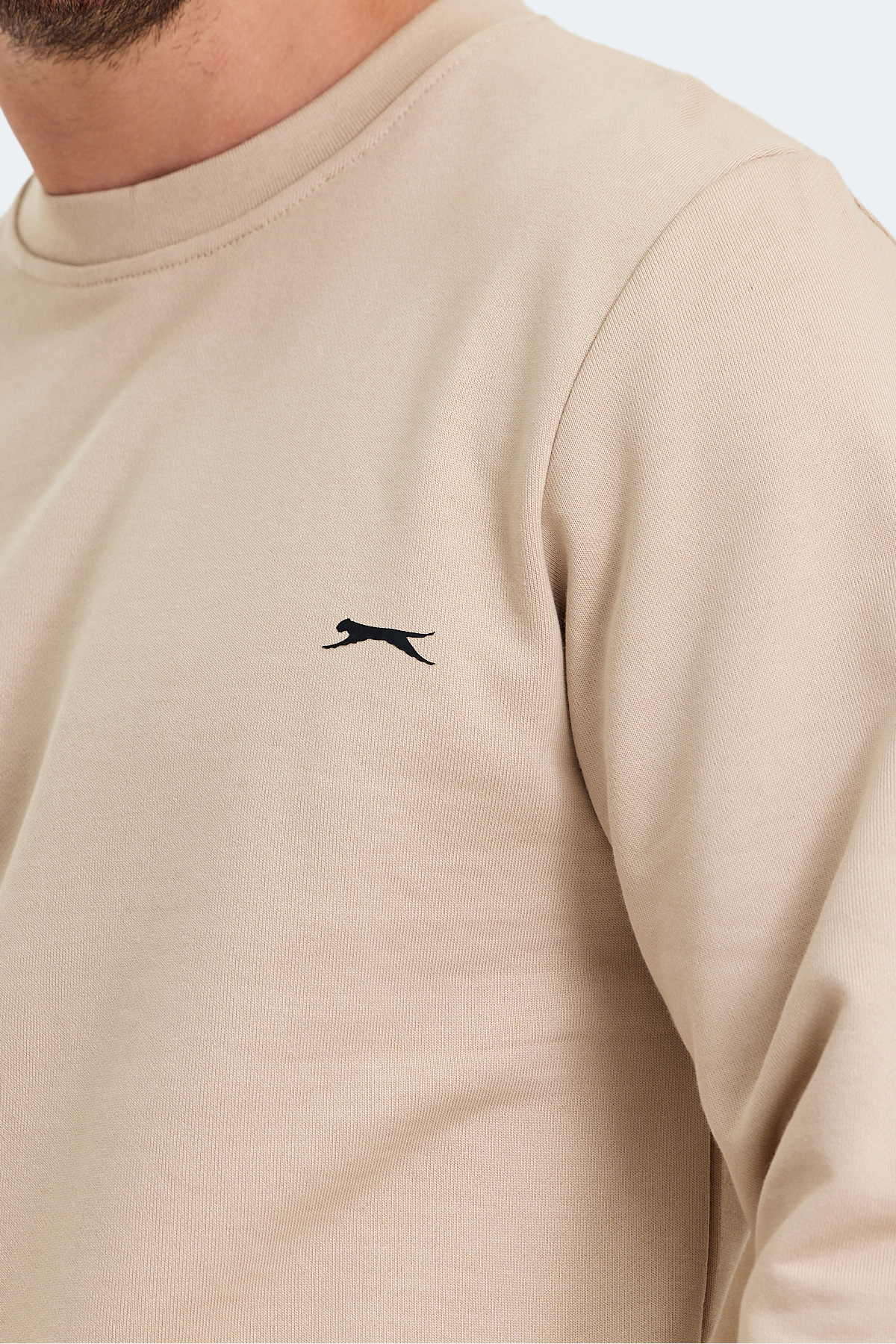 SLAZENGER KORAL Erkek %100 Pamuk Sweatshirt Bej görsel 5