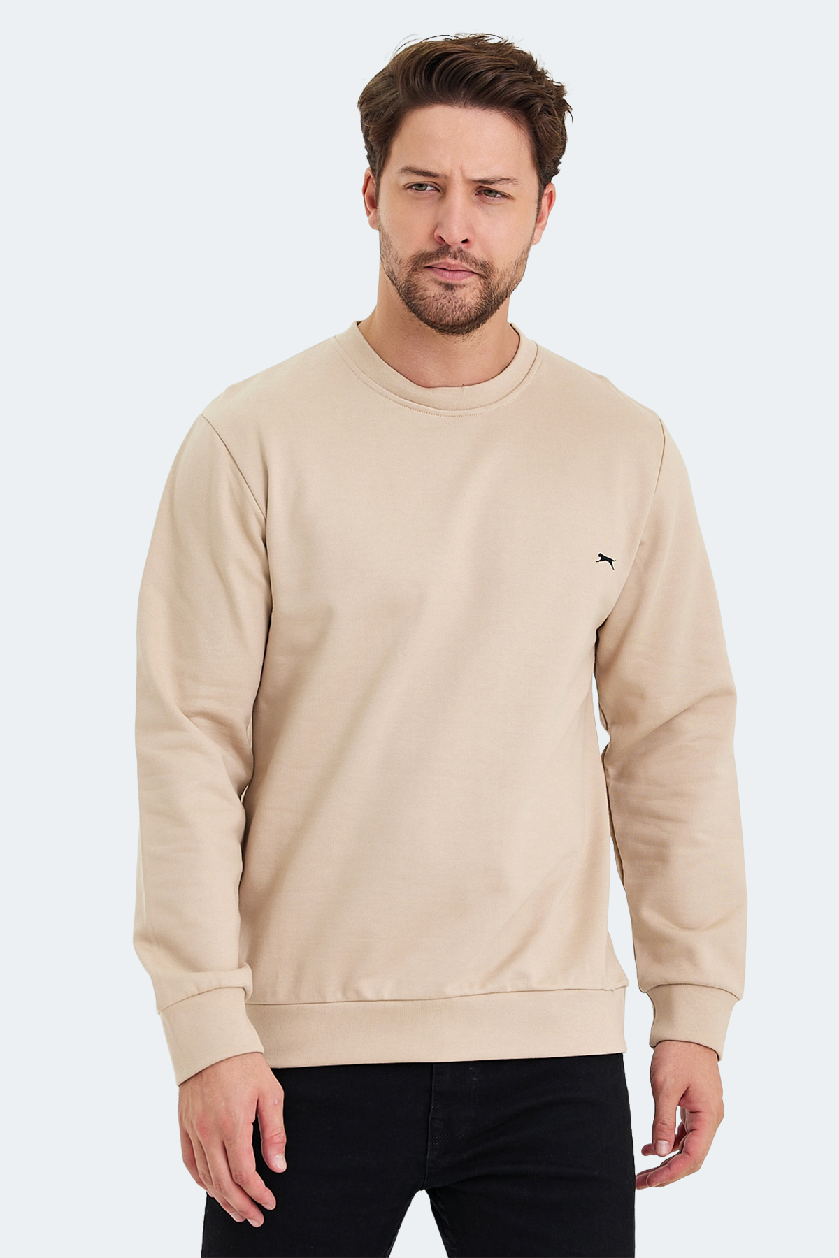 SLAZENGER KORAL Erkek %100 Pamuk Sweatshirt Bej görsel 6