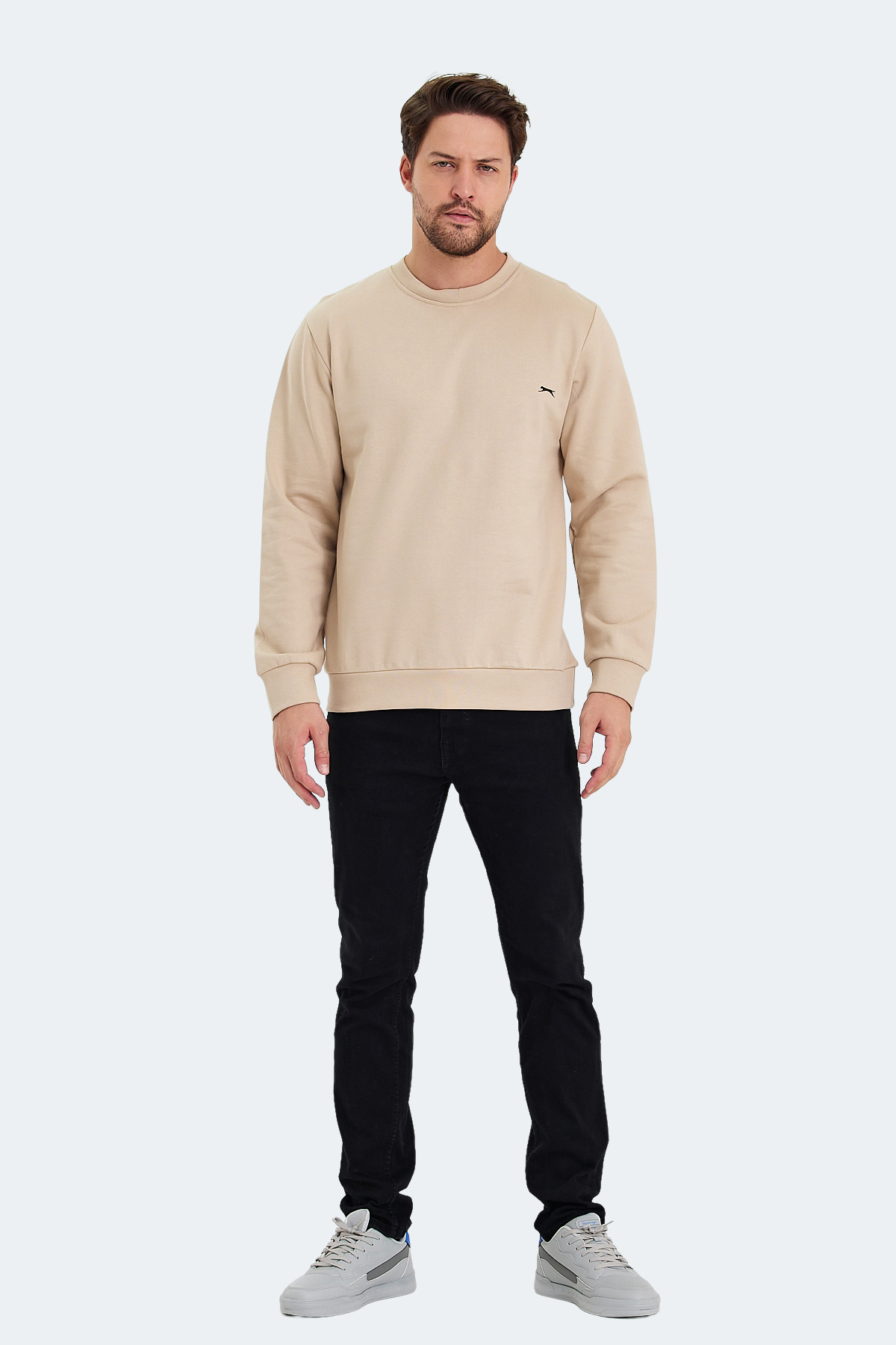 SLAZENGER KORAL Erkek %100 Pamuk Sweatshirt Bej görsel 7