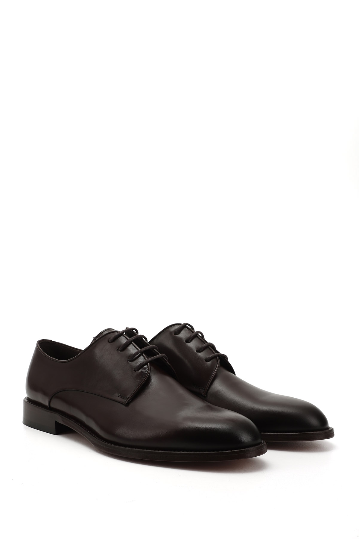GÖNDERİ(R) Erkek ÇİKOLATA KAHVE Bağcıklı Kösele Taban Hakiki Deri Klasik Ayakkabı görsel 2