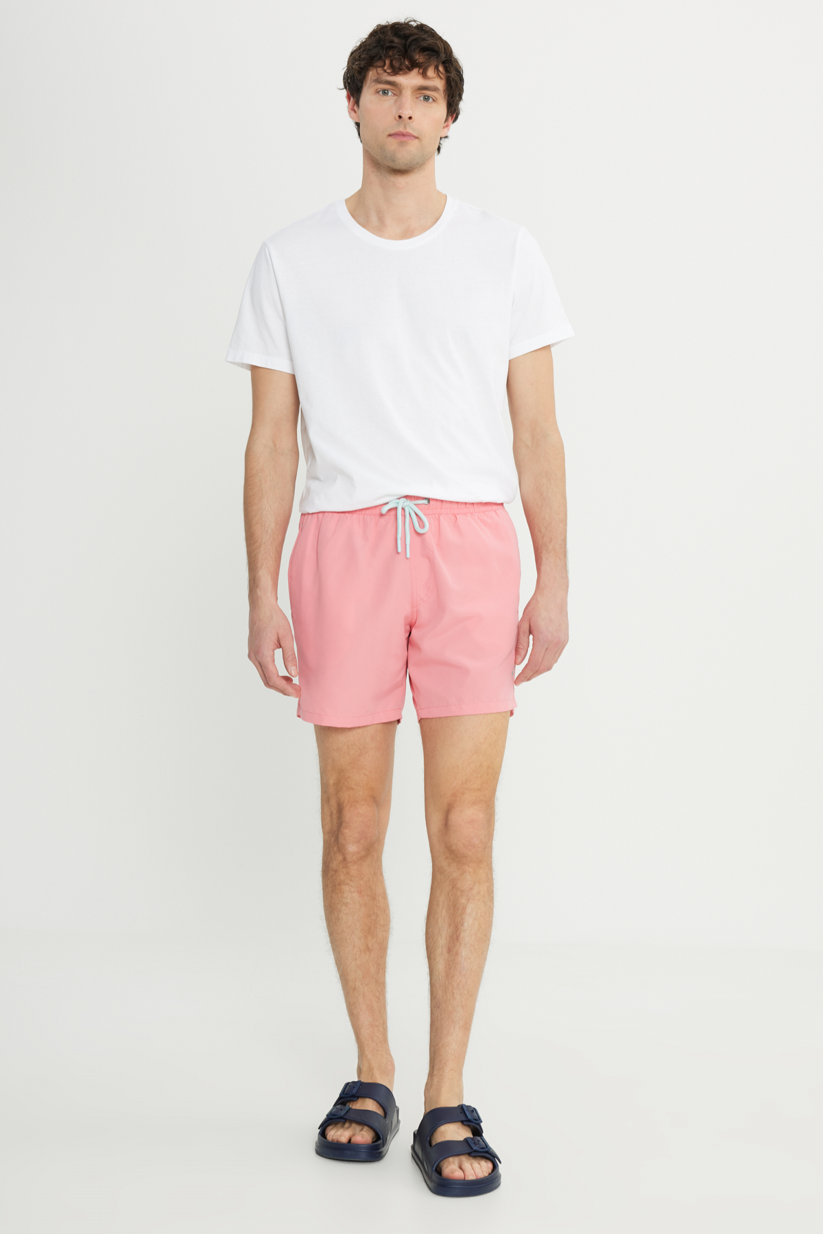 AC&Co / Altınyıldız Classics Erkek Pembe Standart Fit Normal Kesim Cepli Hızlı Kuruyan Desenli Deniz Şortu görsel 3