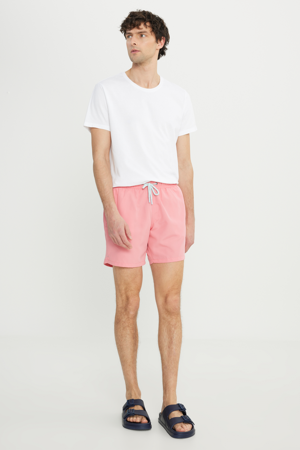 AC&Co / Altınyıldız Classics Erkek Pembe Standart Fit Normal Kesim Cepli Hızlı Kuruyan Desenli Deniz Şortu görsel 5