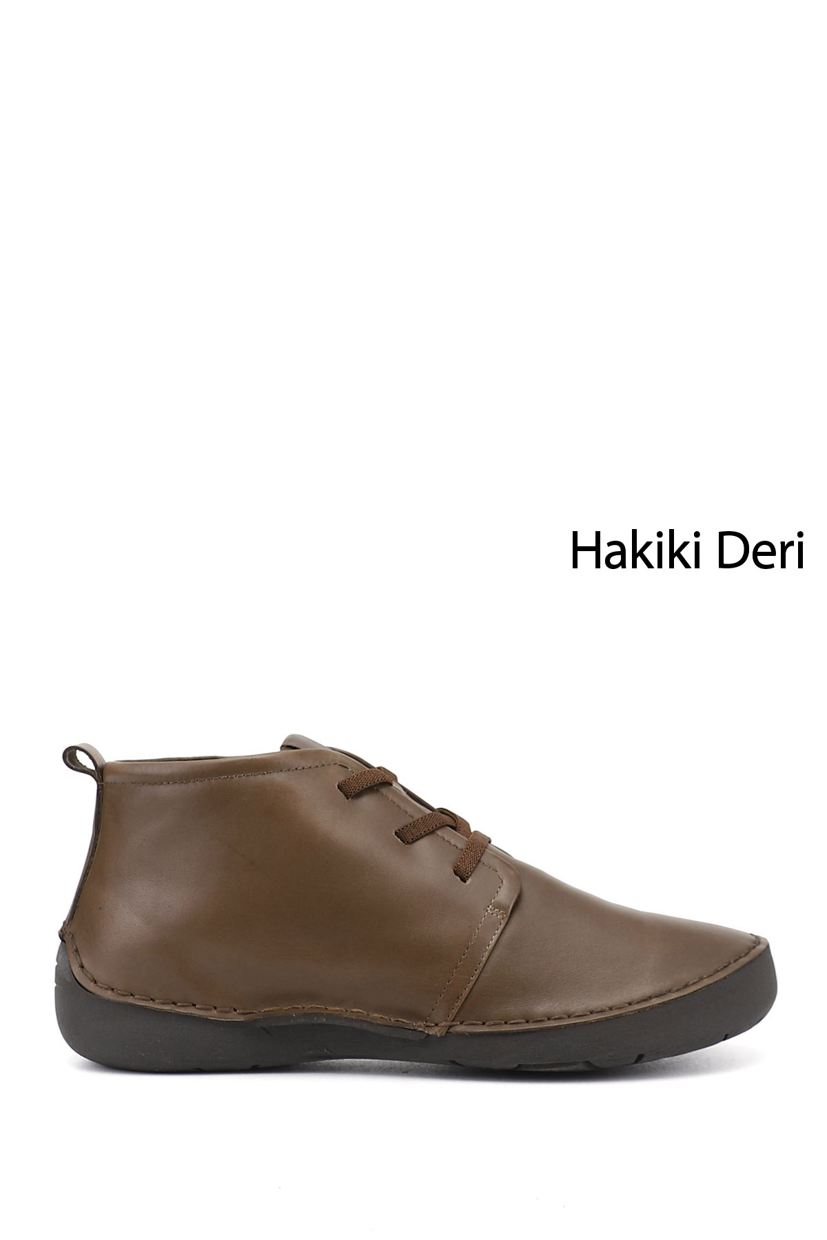 GÖNDERİ(R) Kadın VİZON-KAHVERENGİ Bağcıklı Hakiki Deri Comfort Bot görsel 2