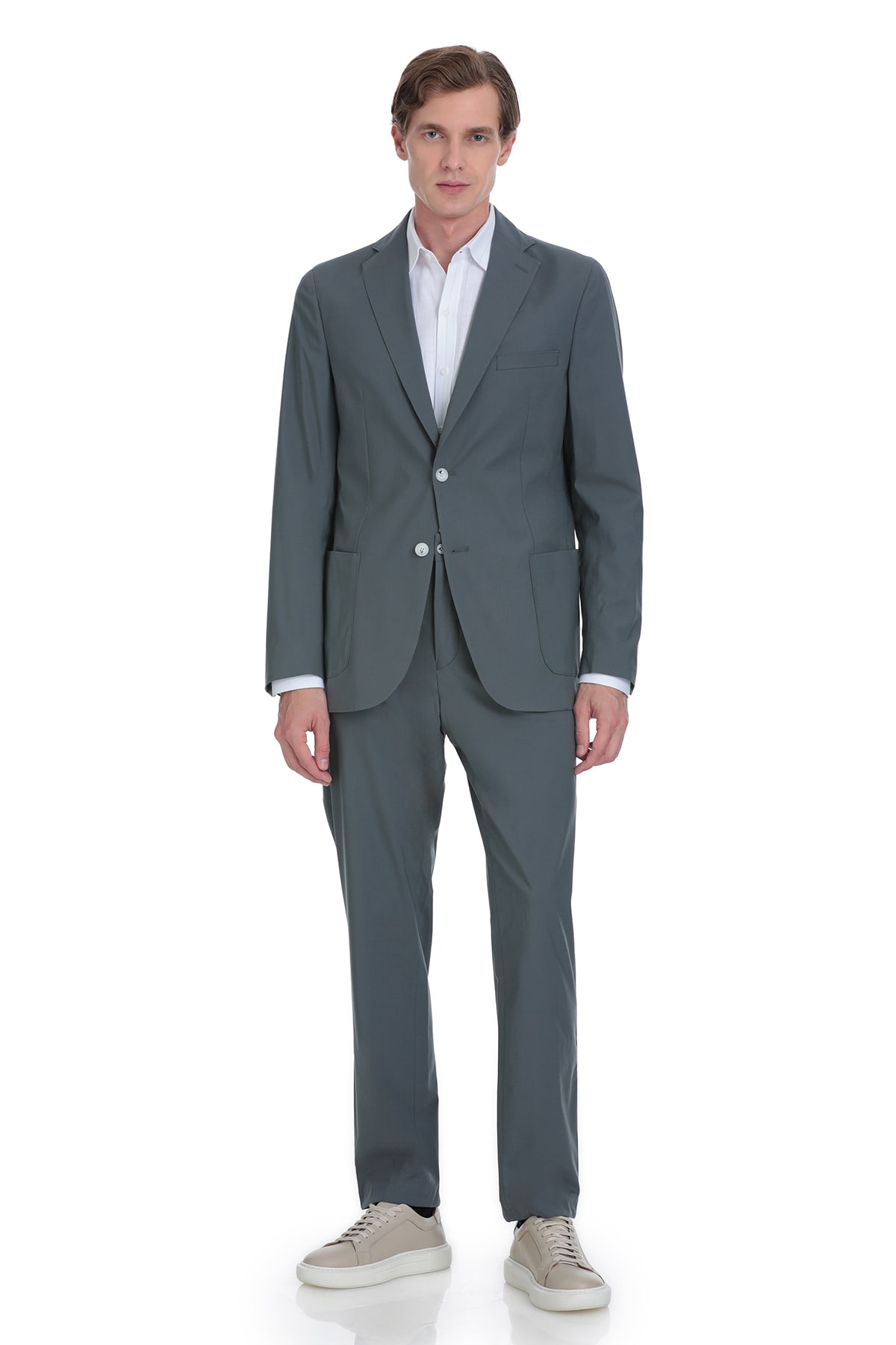 Hatemoğlu Antrasit Slim Fit Mono Yaka Casual Takım Elbise