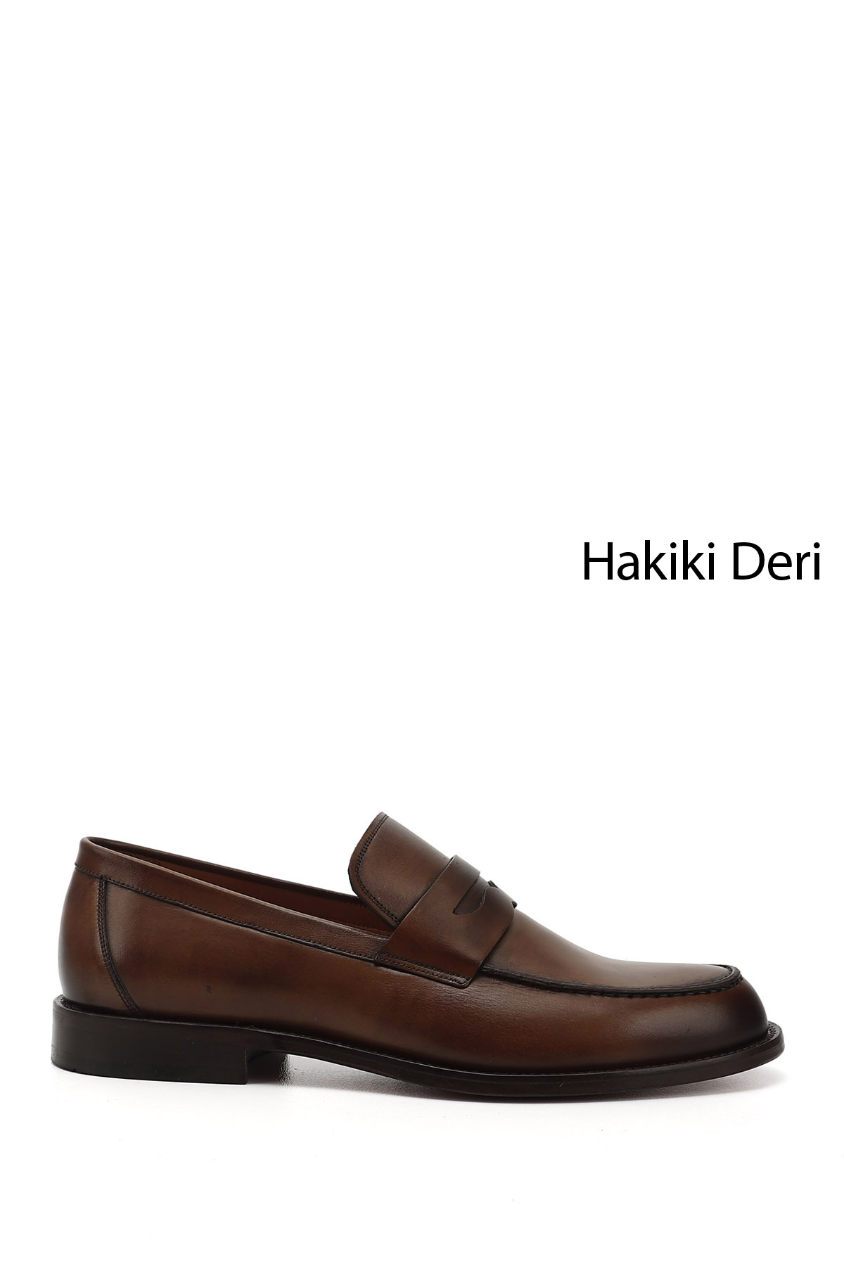 GÖNDERİ(R) Erkek HAKİ-TABA Kösele Taban Hakiki Deri Loafer Ayakkabı