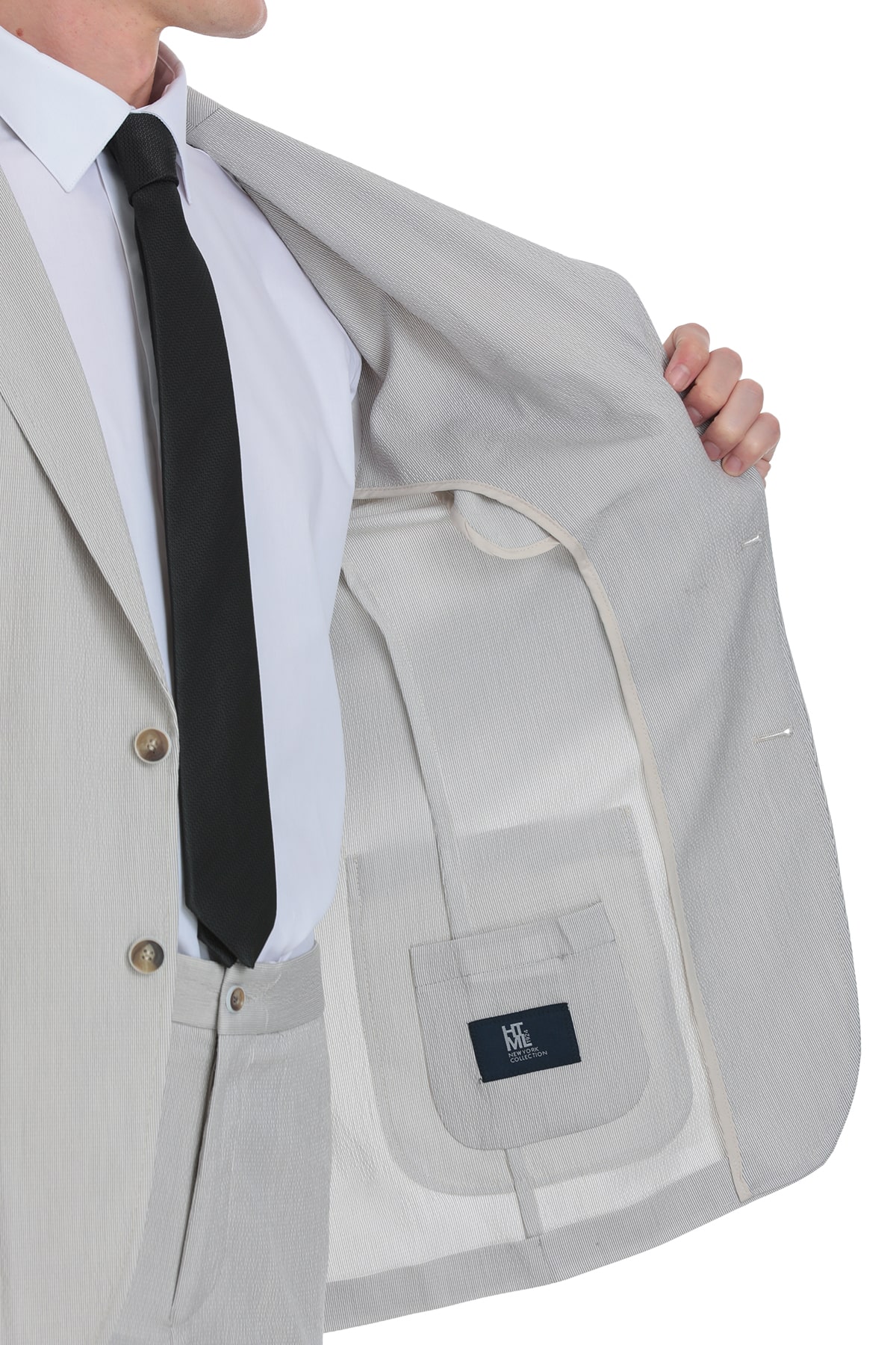 Hatemoğlu Vizon Comfort Fit Mono Yaka Casual Takım Elbise görsel 3