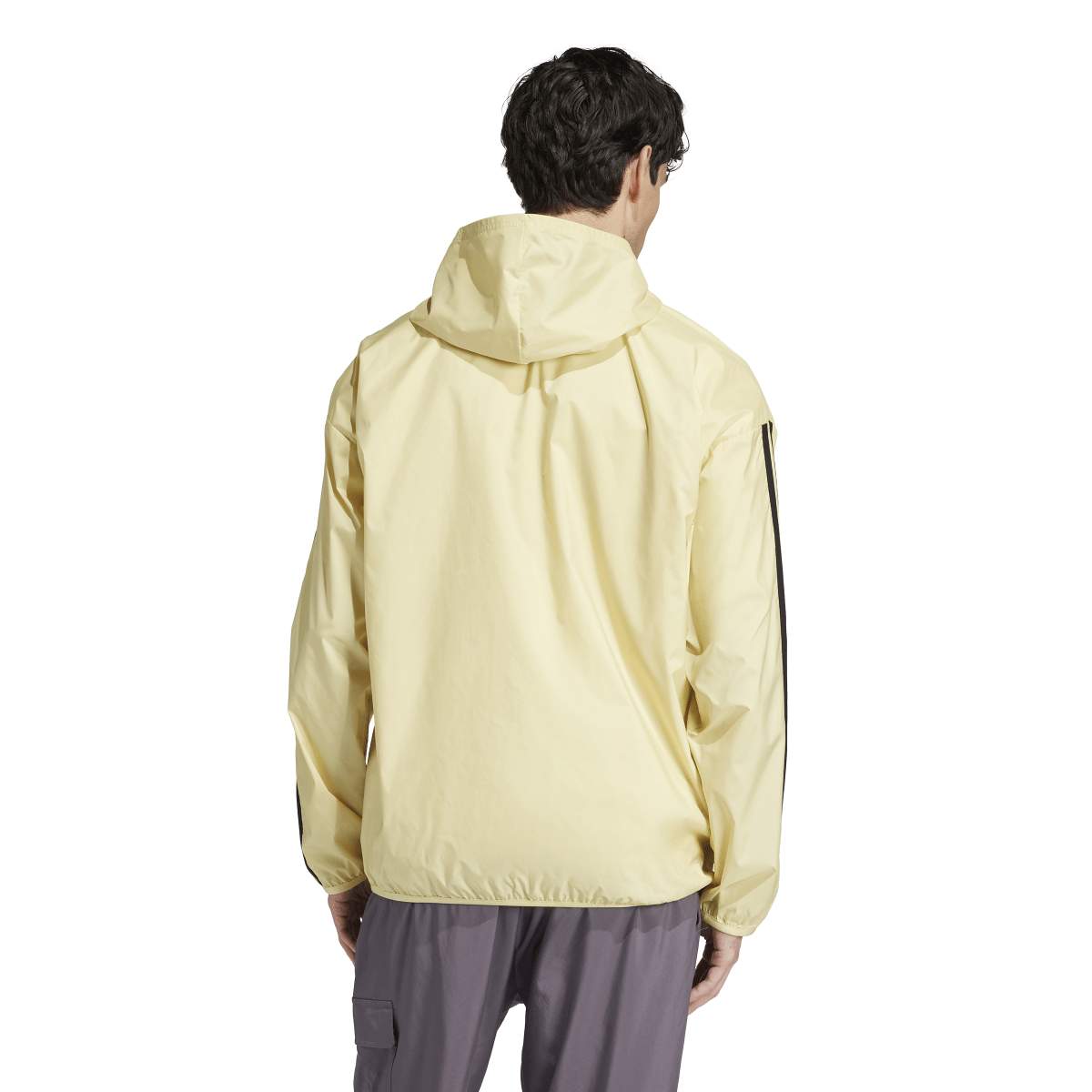 Adidas 3 Stripes Wb Bej Kapüşonlu Erkek Fermuarlı Sweatshirt Hırka görsel 2