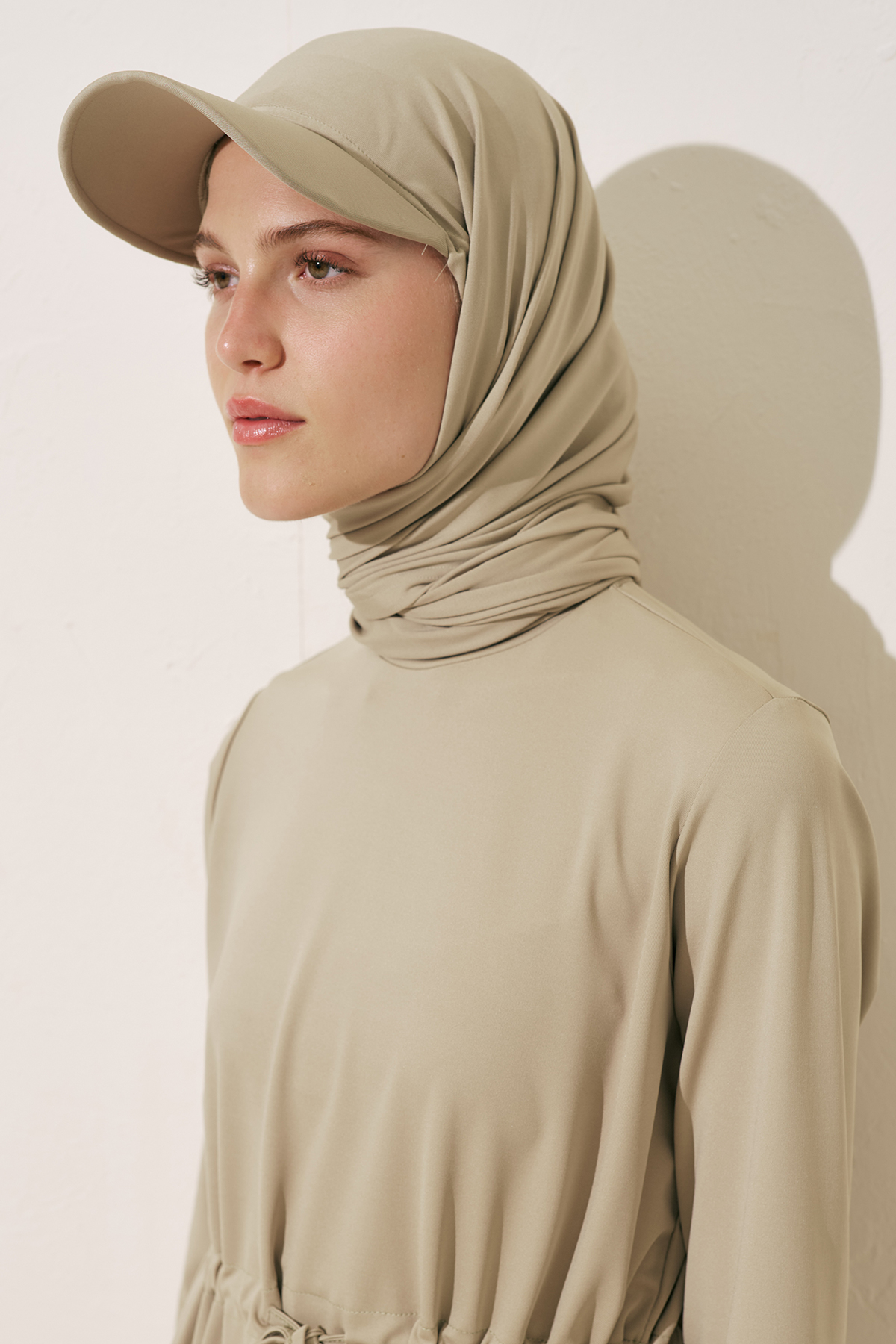 Manuka Cap Şapkalı Mayo Şal Yeşil görsel 3