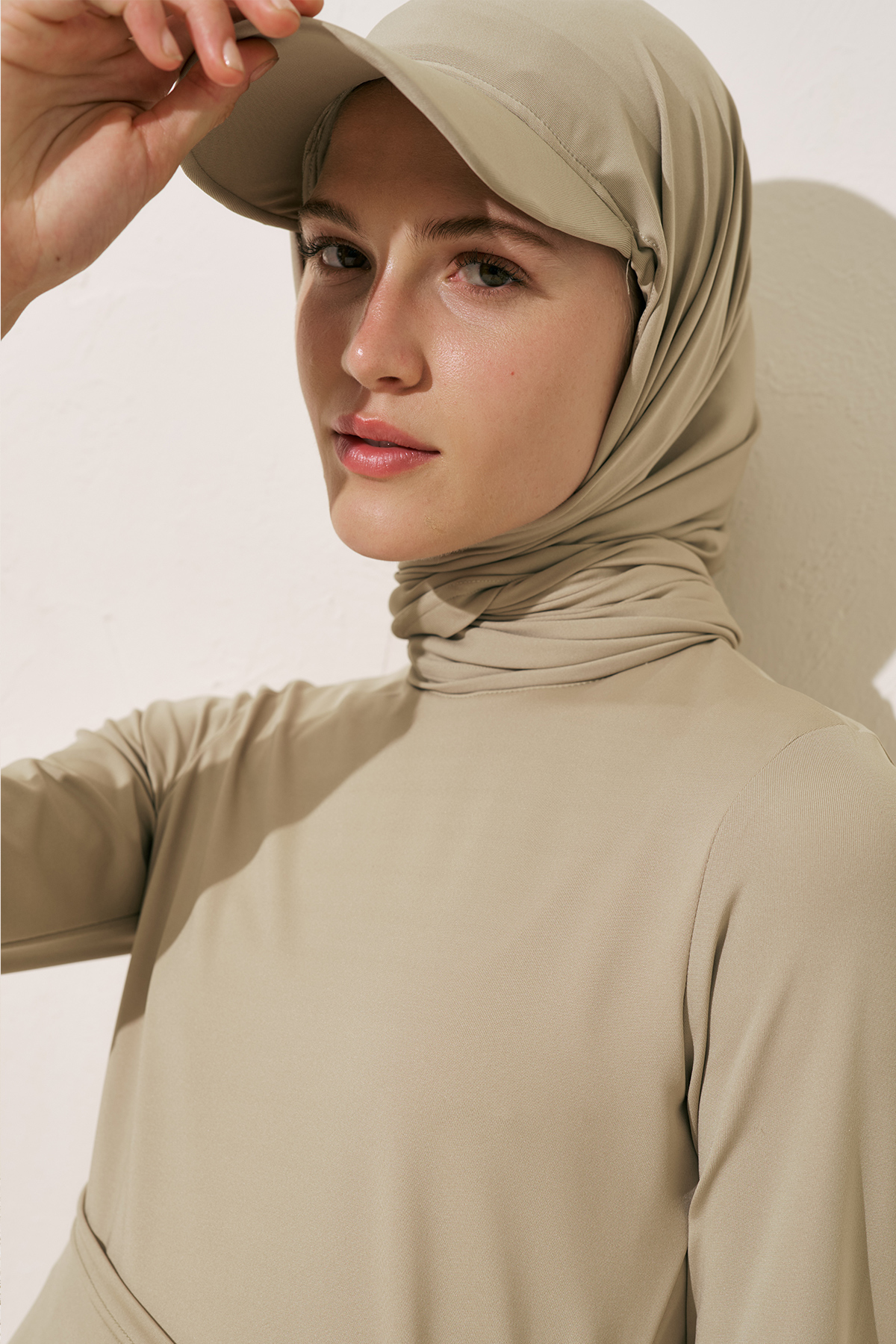 Manuka Cap Şapkalı Mayo Şal Yeşil görsel 5