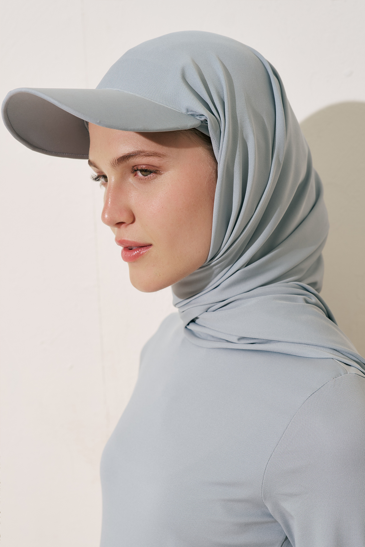 Manuka Cap Şapkalı Mayo Şal Mavi