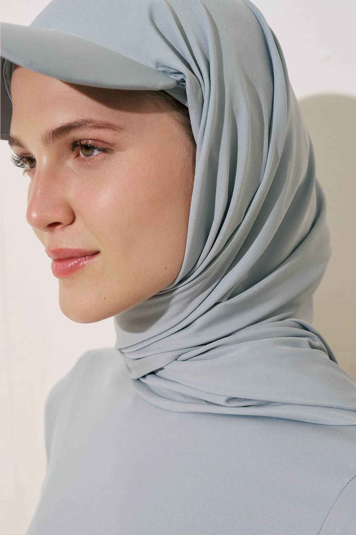 Manuka Cap Şapkalı Mayo Şal Mavi görsel 2