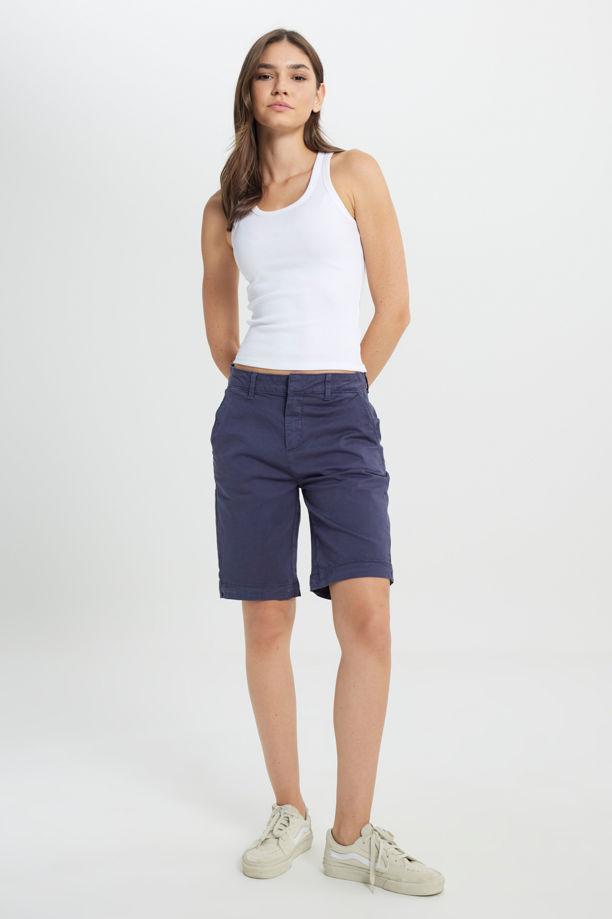 Lee Regular Fit Normal Kesim Normal Bel Lacivert Chino Şort görsel 3